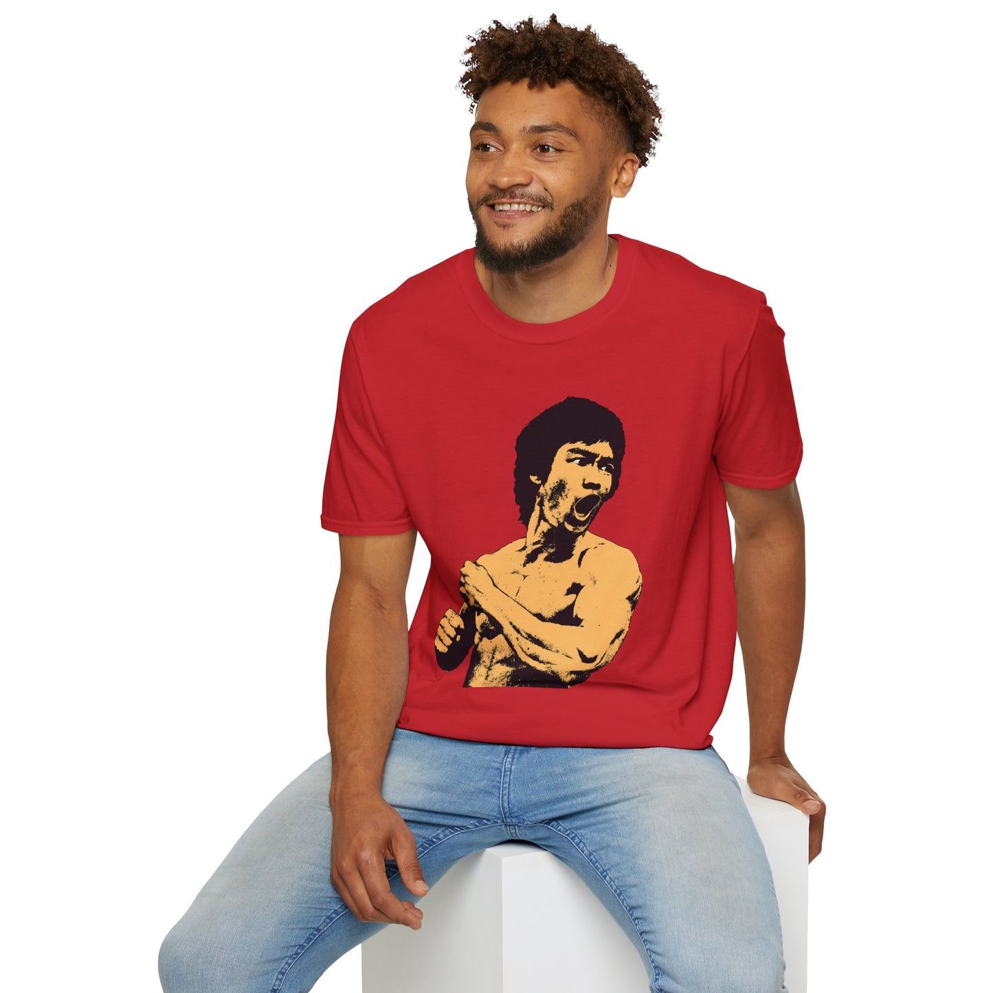 Dragon Kung-Fu Icon Halftone Pop Art Unisex Softstyle T-Shirt