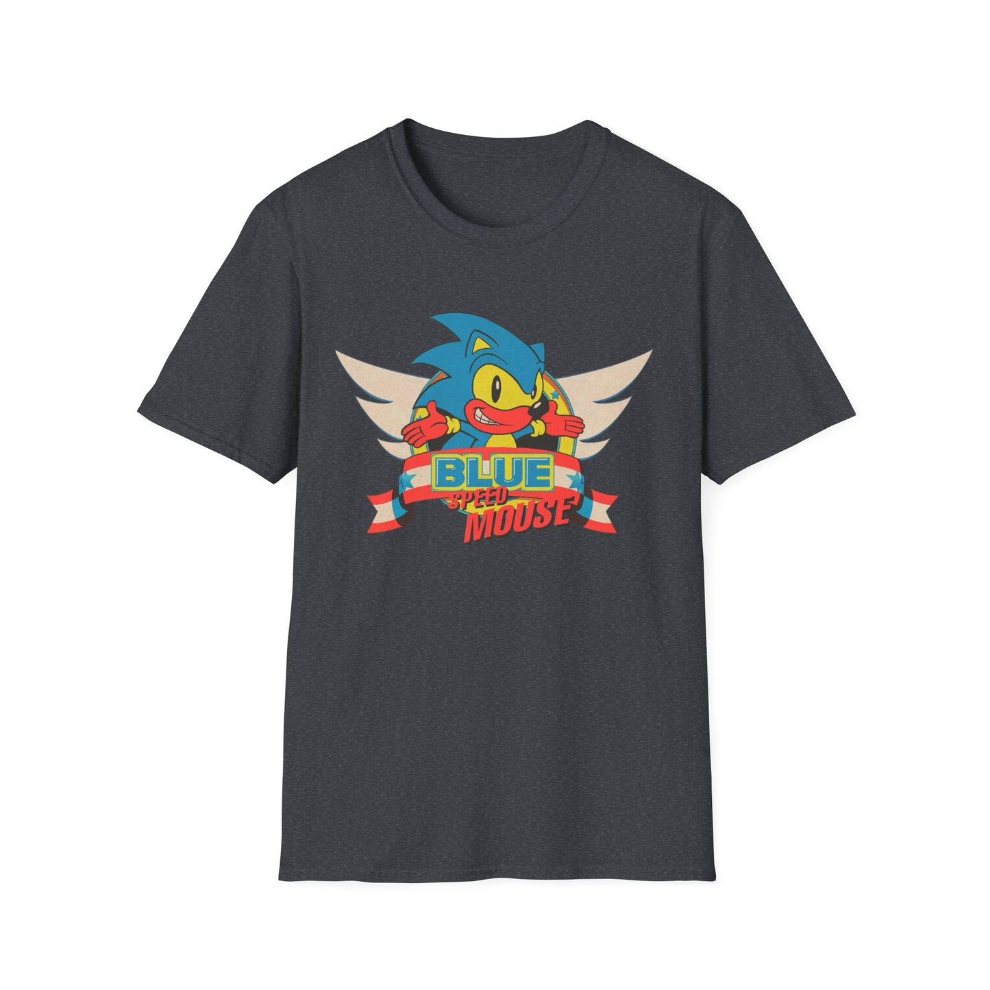 BLUE SPEED MOUSE Bootleg Parody Funny Engrish Unisex Softstyle T-Shirt