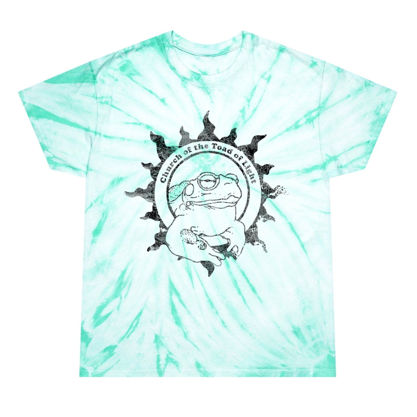 Church of the Toad of Light Bufo Alvarius Distressed Psychedelic Tie-Dye Cyclone Meme Tee