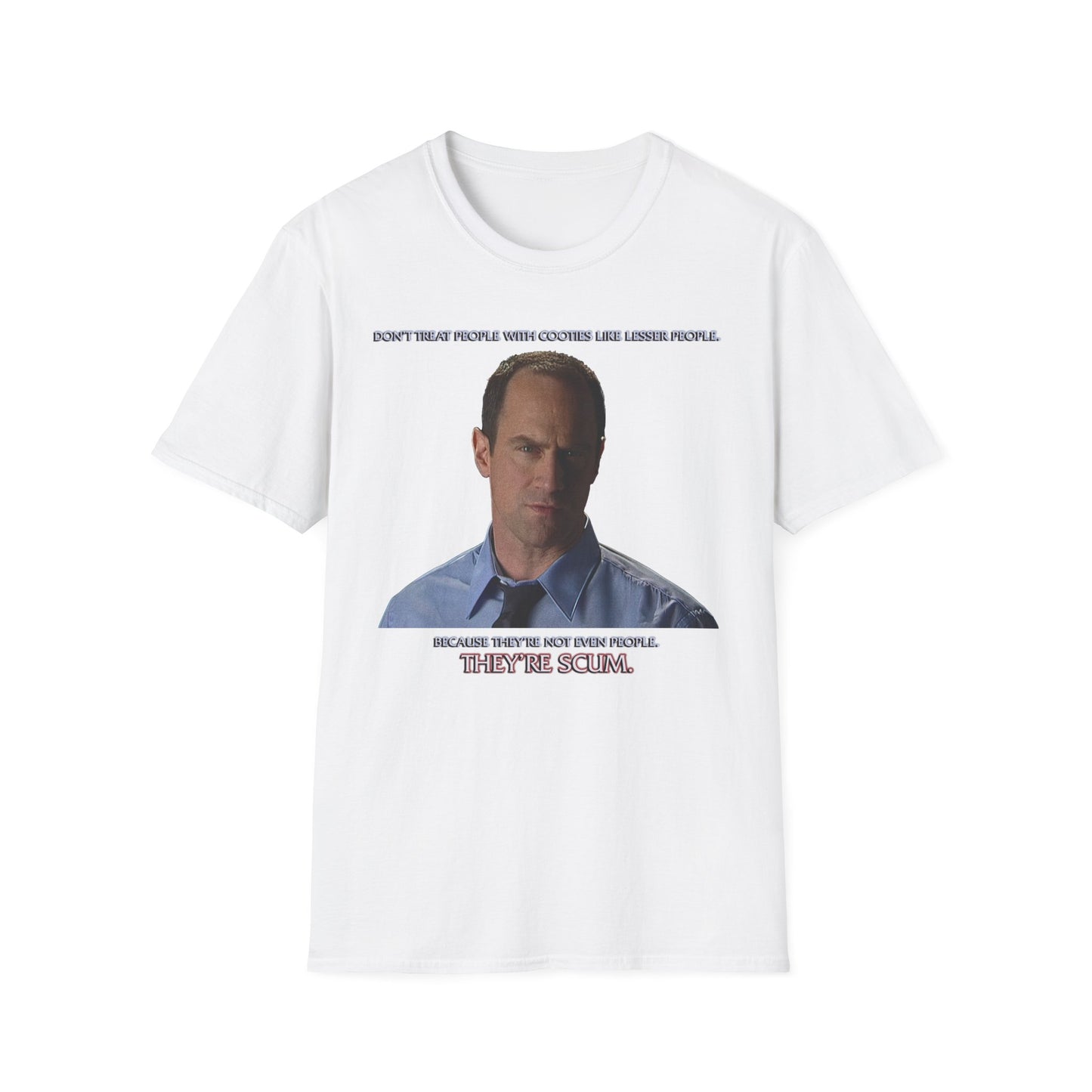 Christopher Meloni Detective Stabler-Inspired Wonder Showzen Cooties PSA Parody Unisex Softstyle T-Shirt