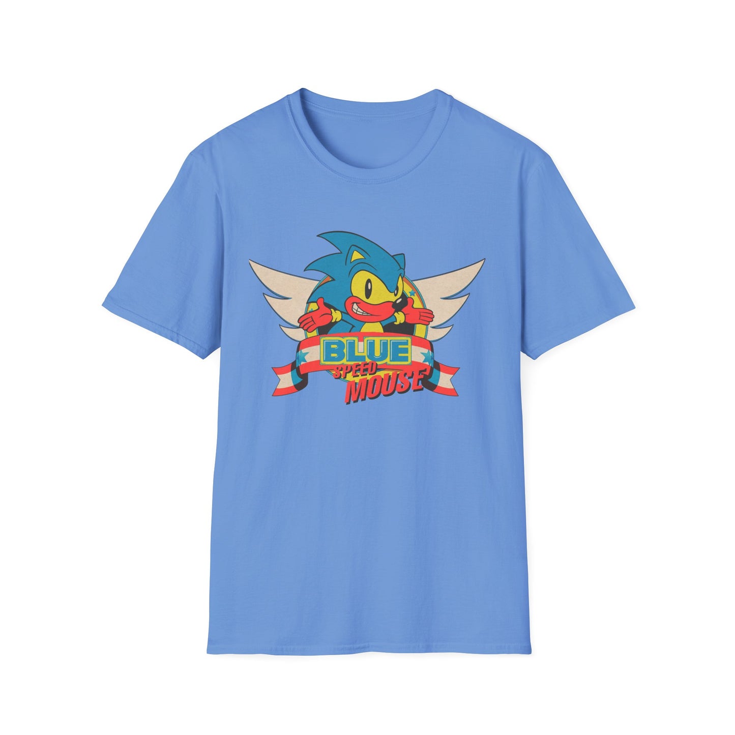 BLUE SPEED MOUSE Bootleg Parody Funny Engrish Unisex Softstyle T-Shirt