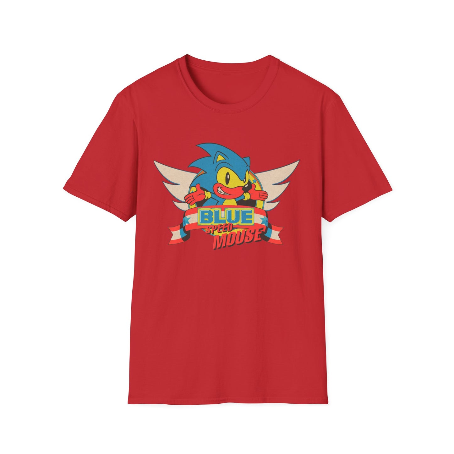 BLUE SPEED MOUSE Bootleg Parody Funny Engrish Unisex Softstyle T-Shirt
