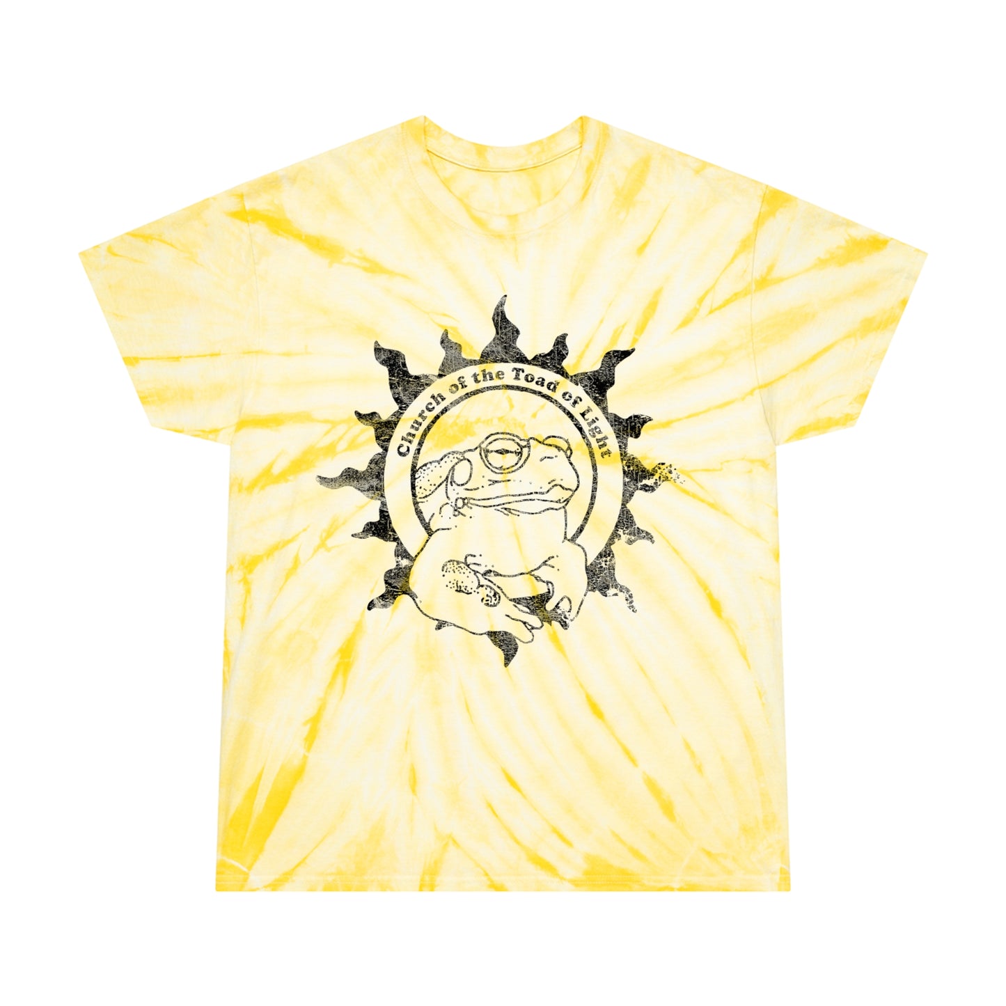 Church of the Toad of Light Bufo Alvarius Distressed Psychedelic Tie-Dye Cyclone Meme Tee