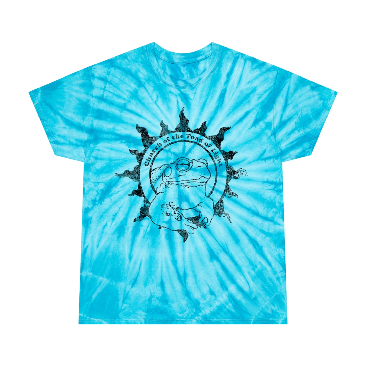 Church of the Toad of Light Bufo Alvarius Distressed Psychedelic Tie-Dye Cyclone Meme Tee