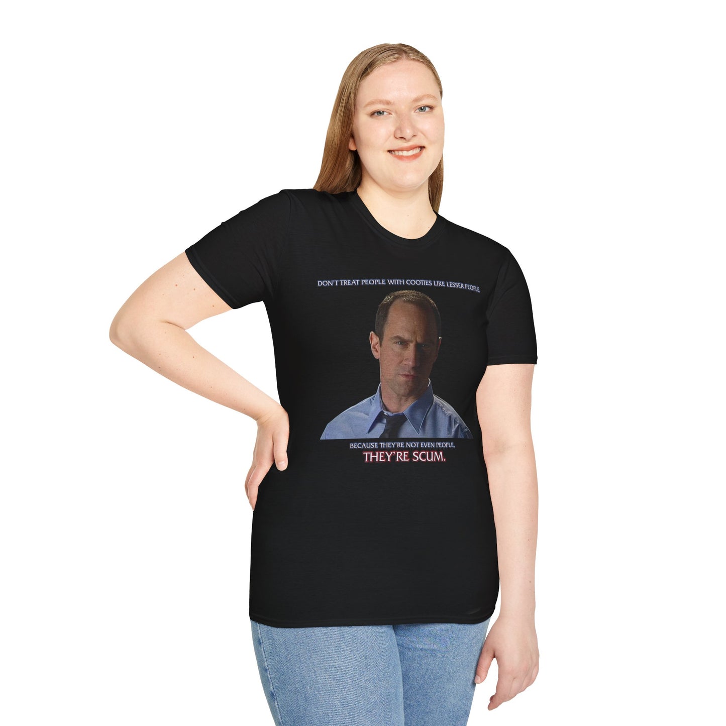 Christopher Meloni Detective Stabler-Inspired Wonder Showzen Cooties PSA Parody Unisex Softstyle T-Shirt