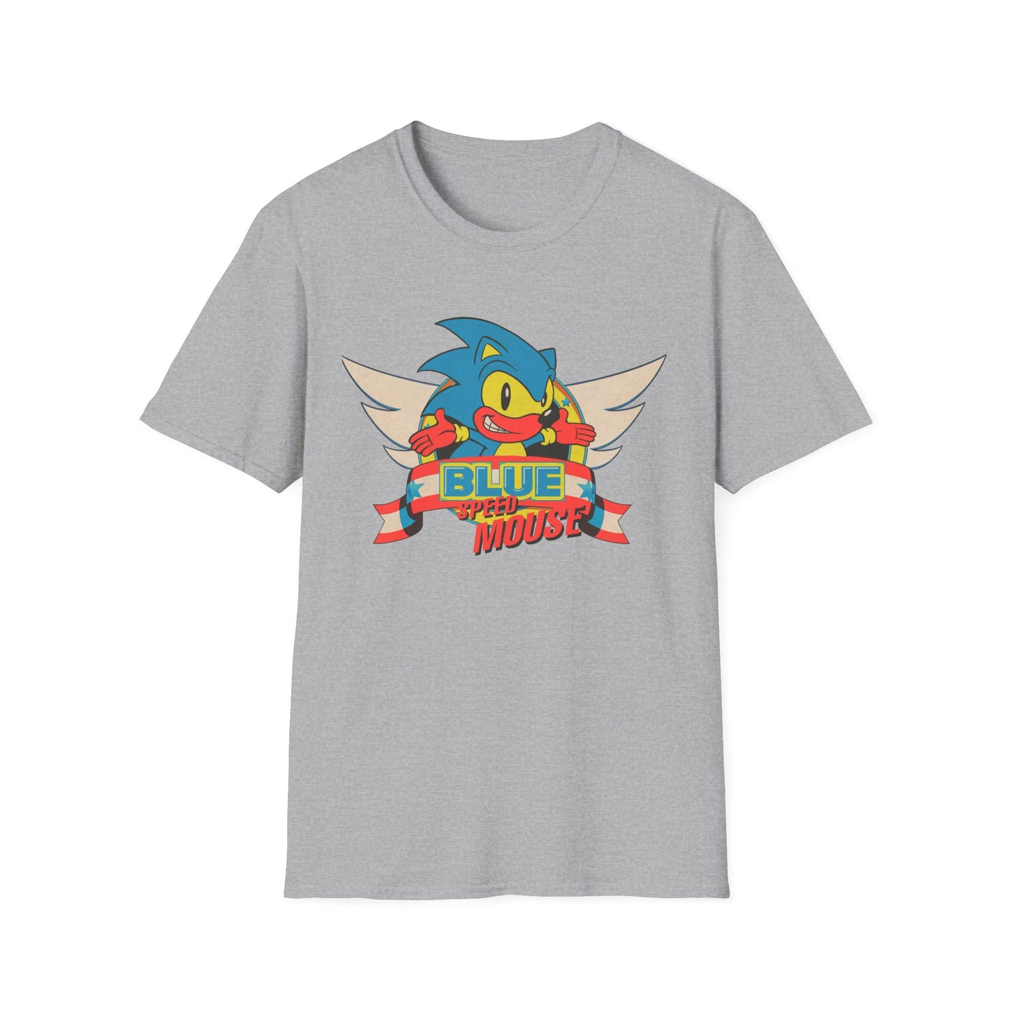 BLUE SPEED MOUSE Bootleg Parody Funny Engrish Unisex Softstyle T-Shirt