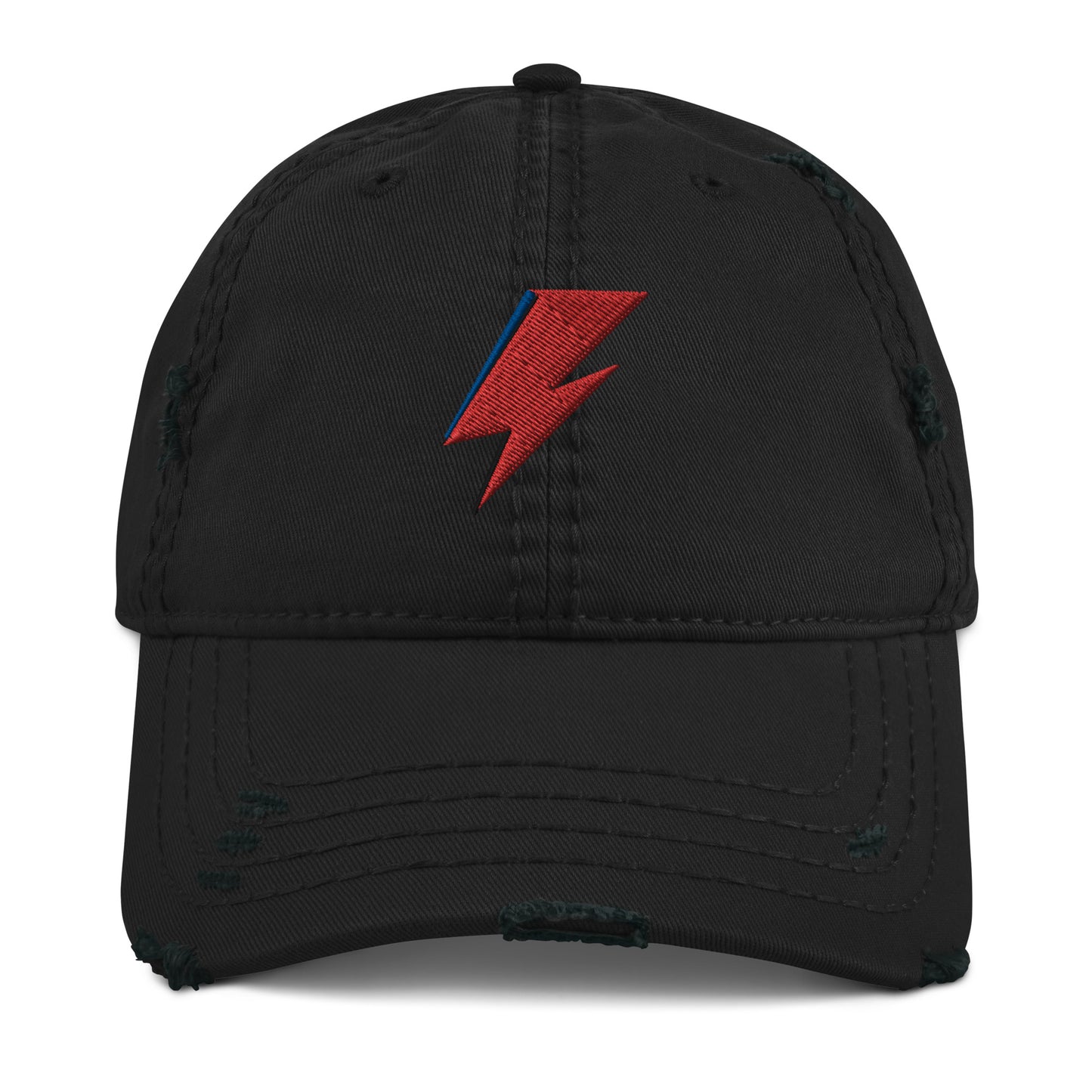 A Lad Insane Lightning Bolt Embroidered Distressed Baseball Cap