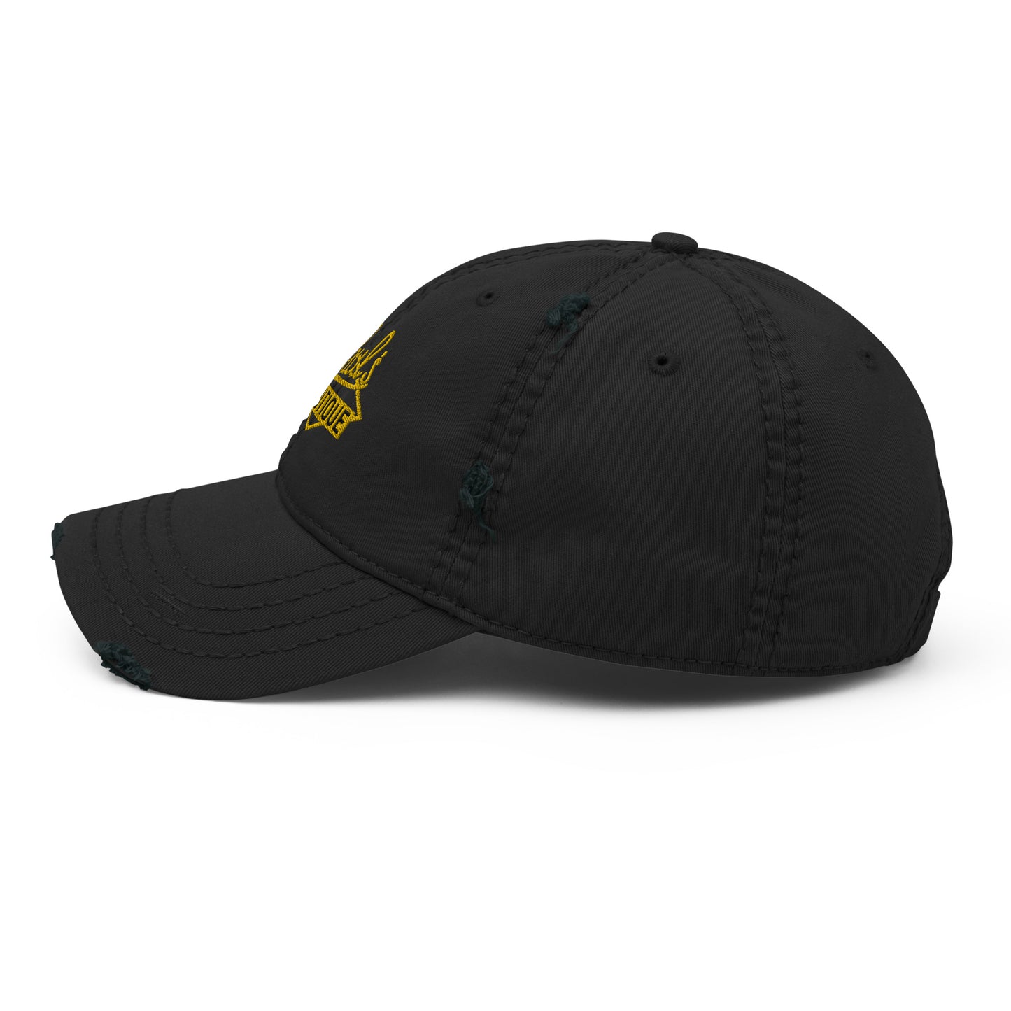 Paul’s Boutique Embroidered Diamond Logo (Gold) Distressed Baseball Cap