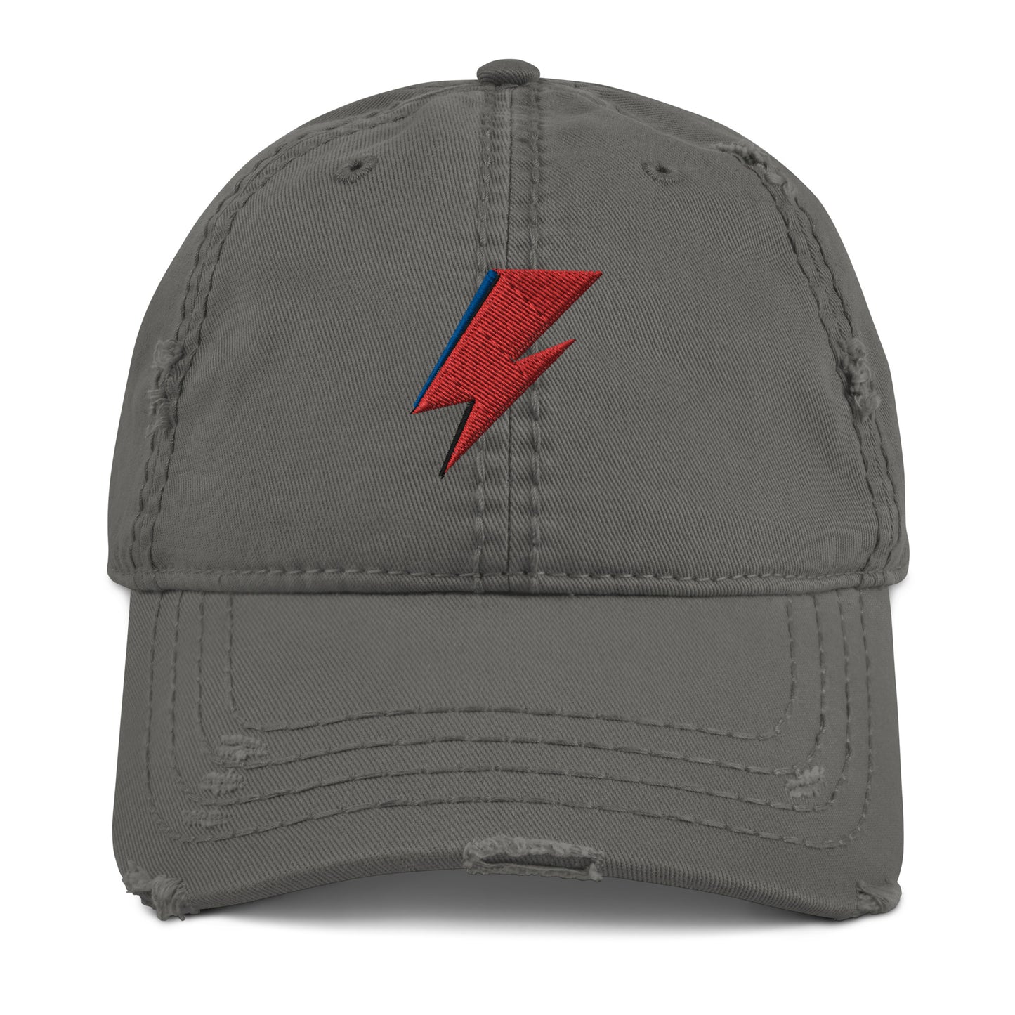 A Lad Insane Lightning Bolt Embroidered Distressed Baseball Cap