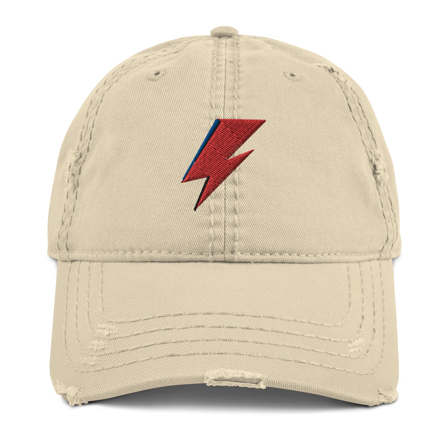A Lad Insane Lightning Bolt Embroidered Distressed Baseball Cap