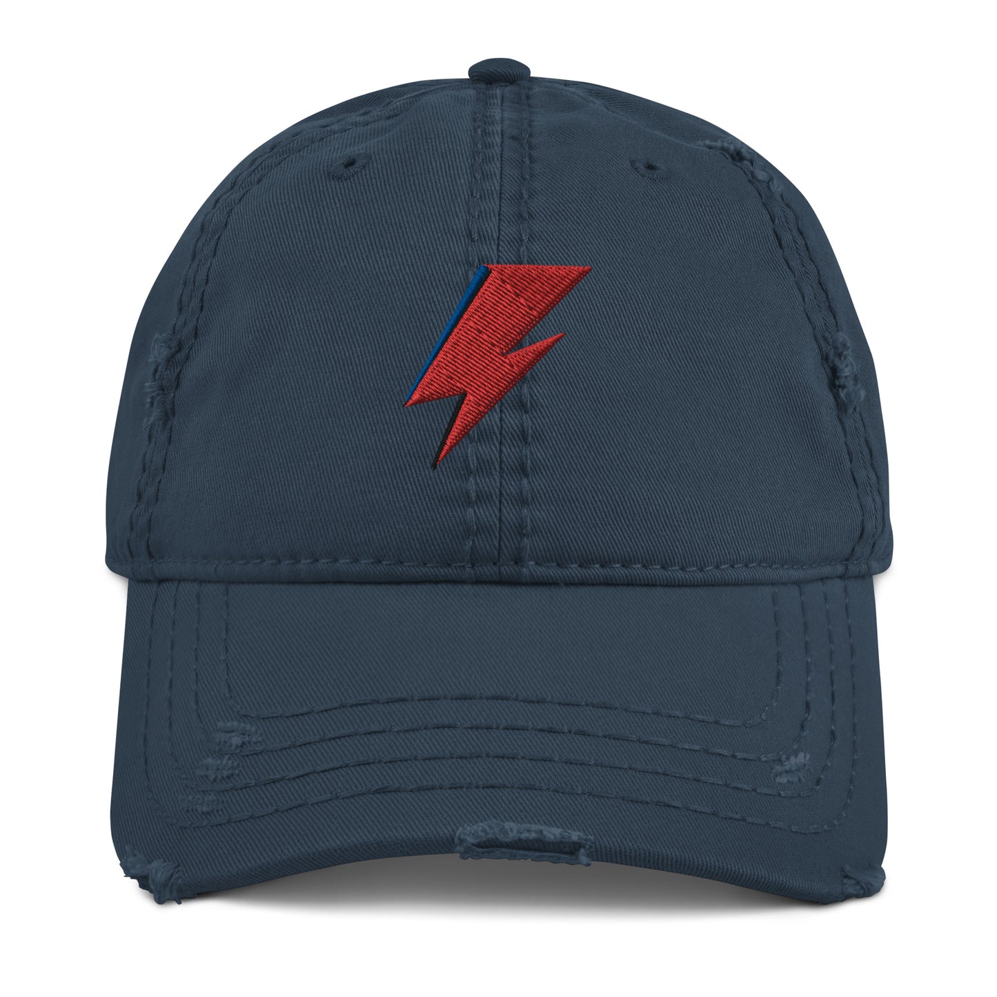 A Lad Insane Lightning Bolt Embroidered Distressed Baseball Cap