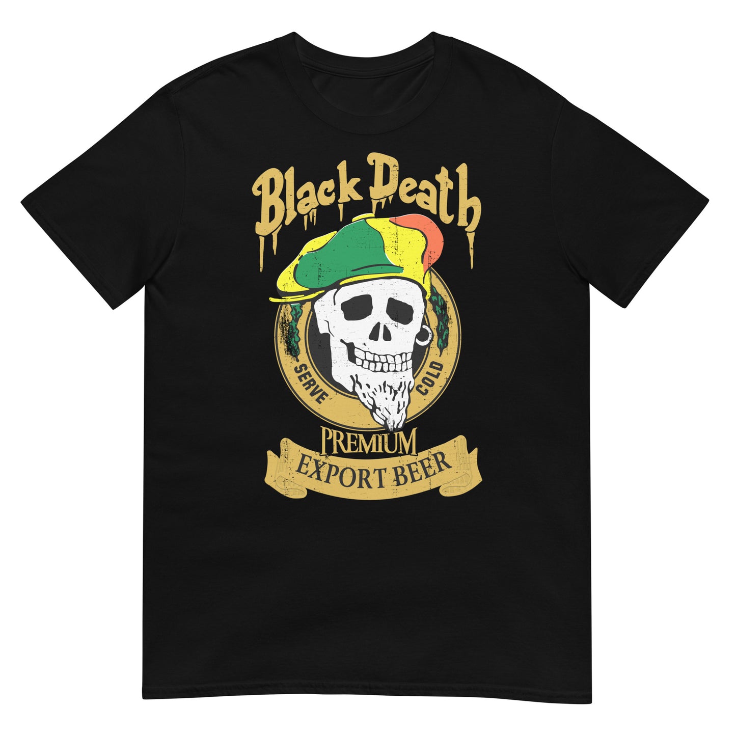 BD Premium Export Beer Rasta Skull Distressed Softstyle Unisex T-Shirt