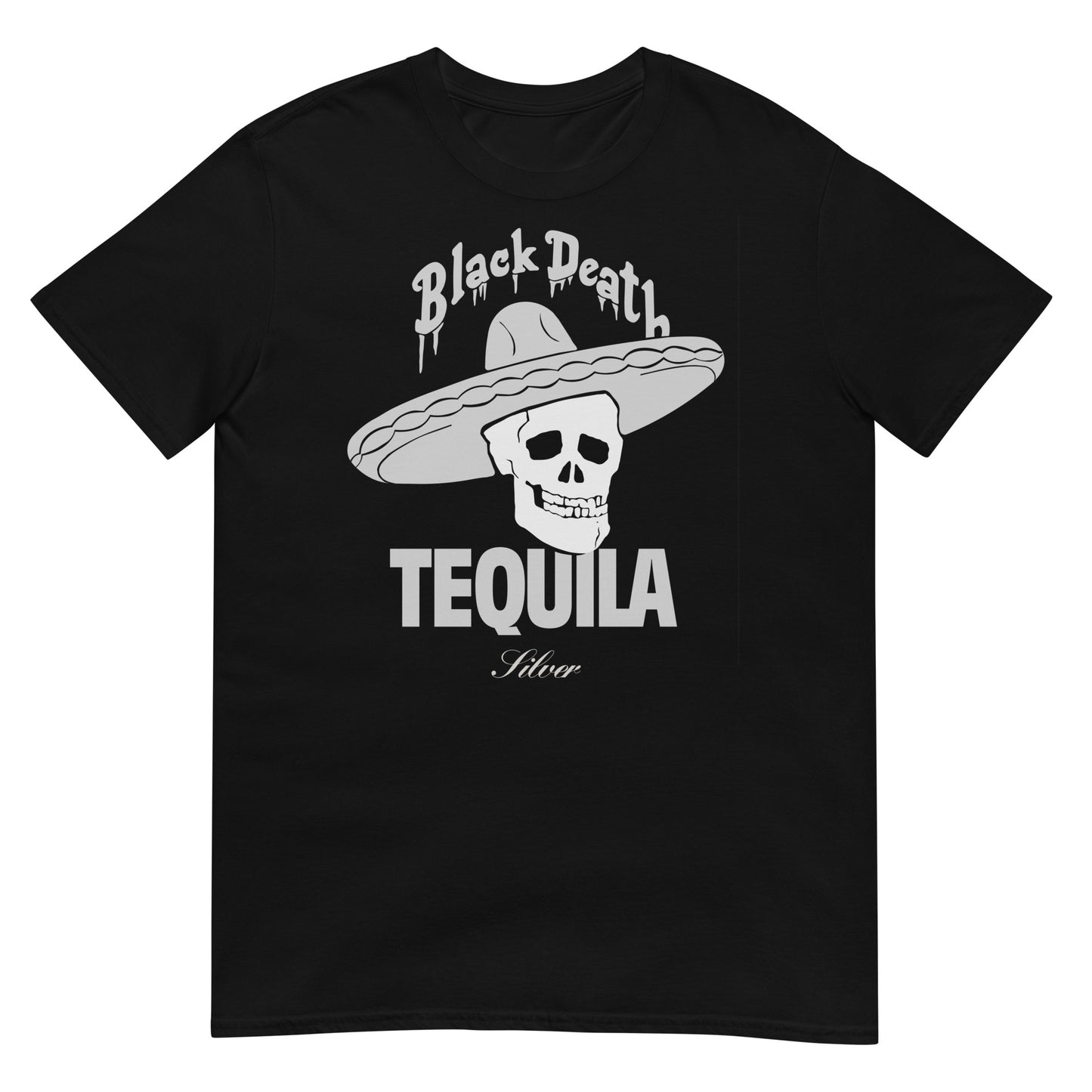 BD Silver Tequila Sombrero Skull Softstyle Unisex T-Shirt