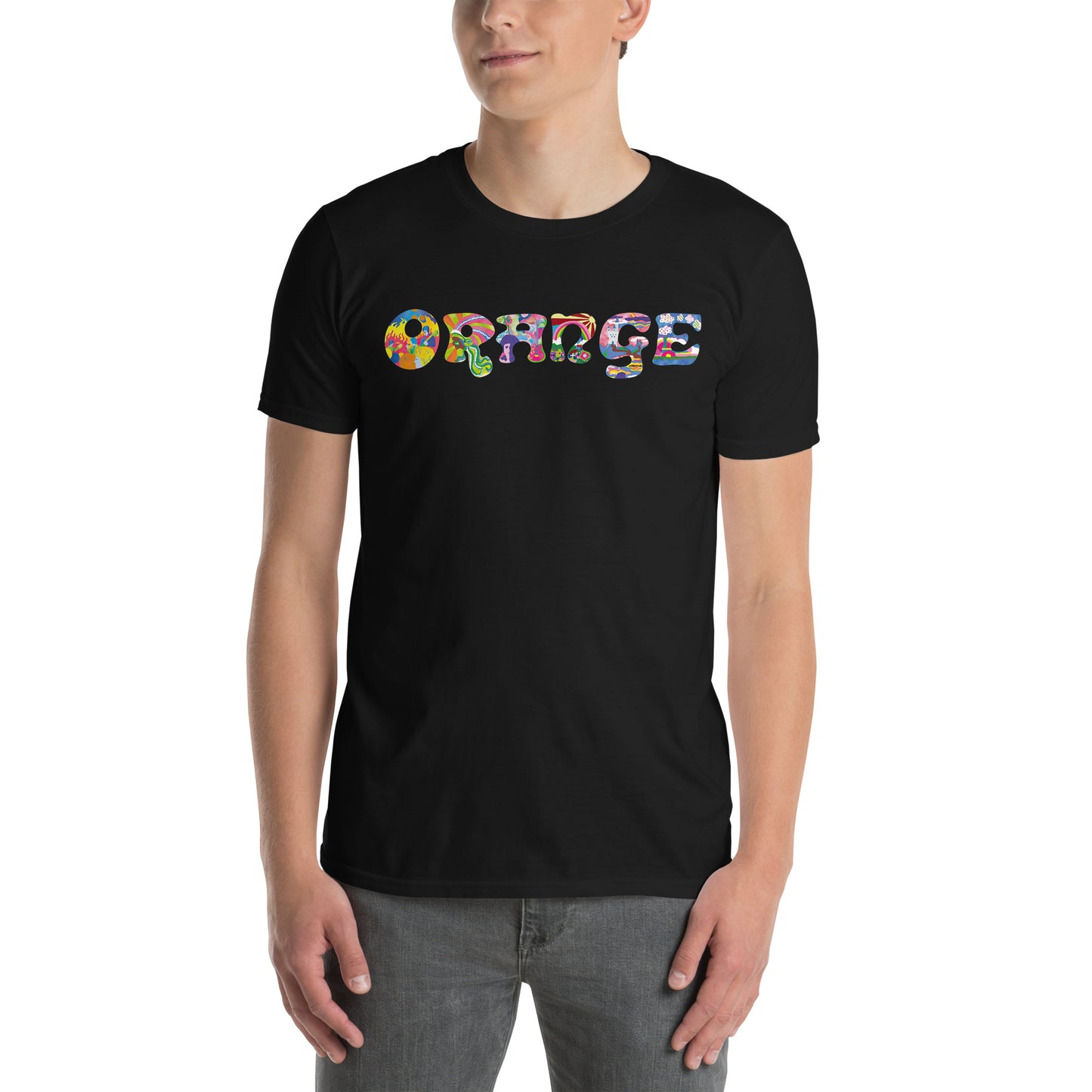 Orange Psychedelic Logo Softstyle Unisex T-Shirt
