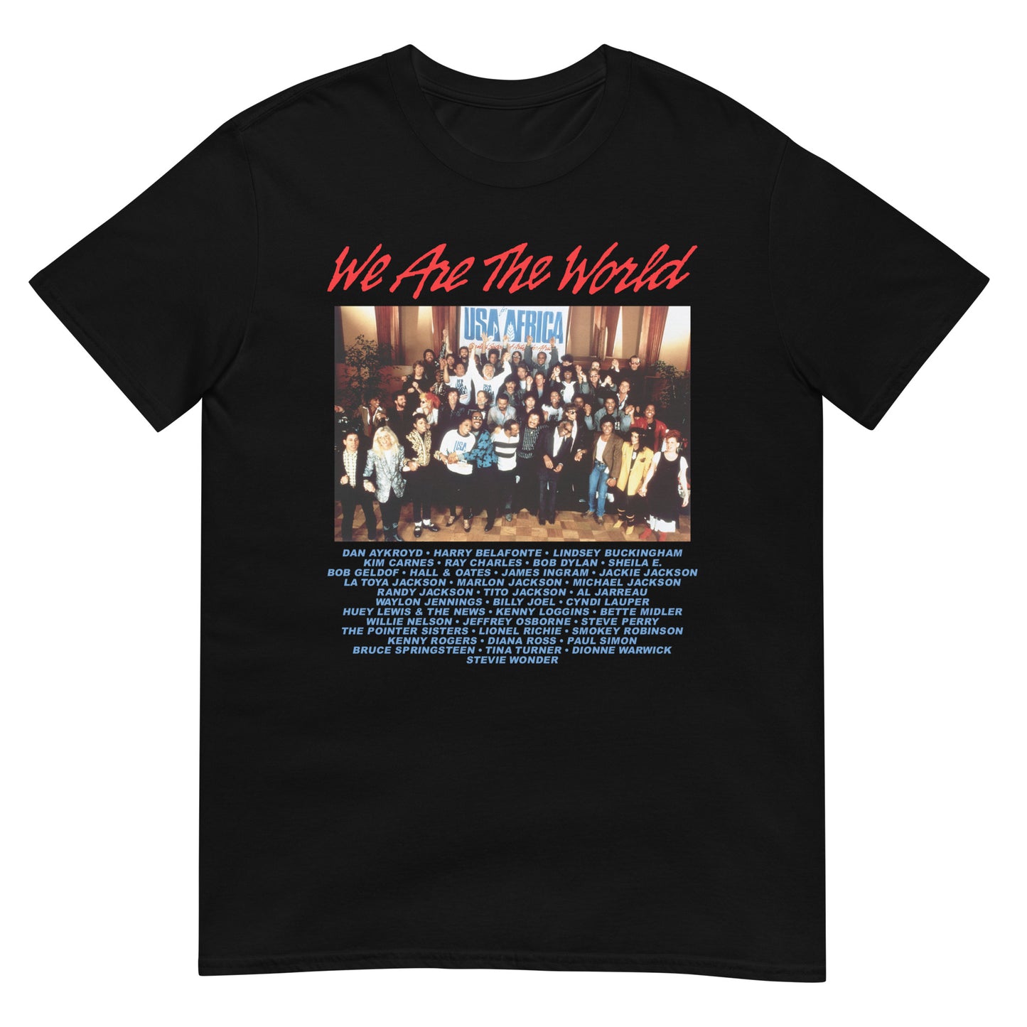 We Are The World 80s Musical Supergroup Softstyle T-Shirt