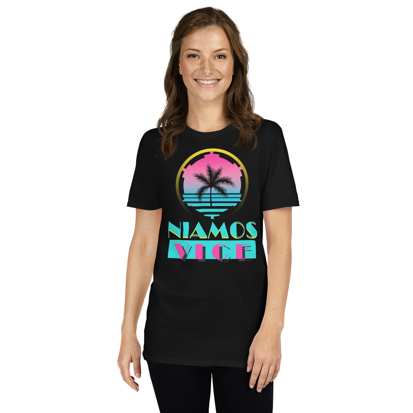 NIAMOS VICE Vaporwave Cassian Space Miami Softstyle Mashup Tee