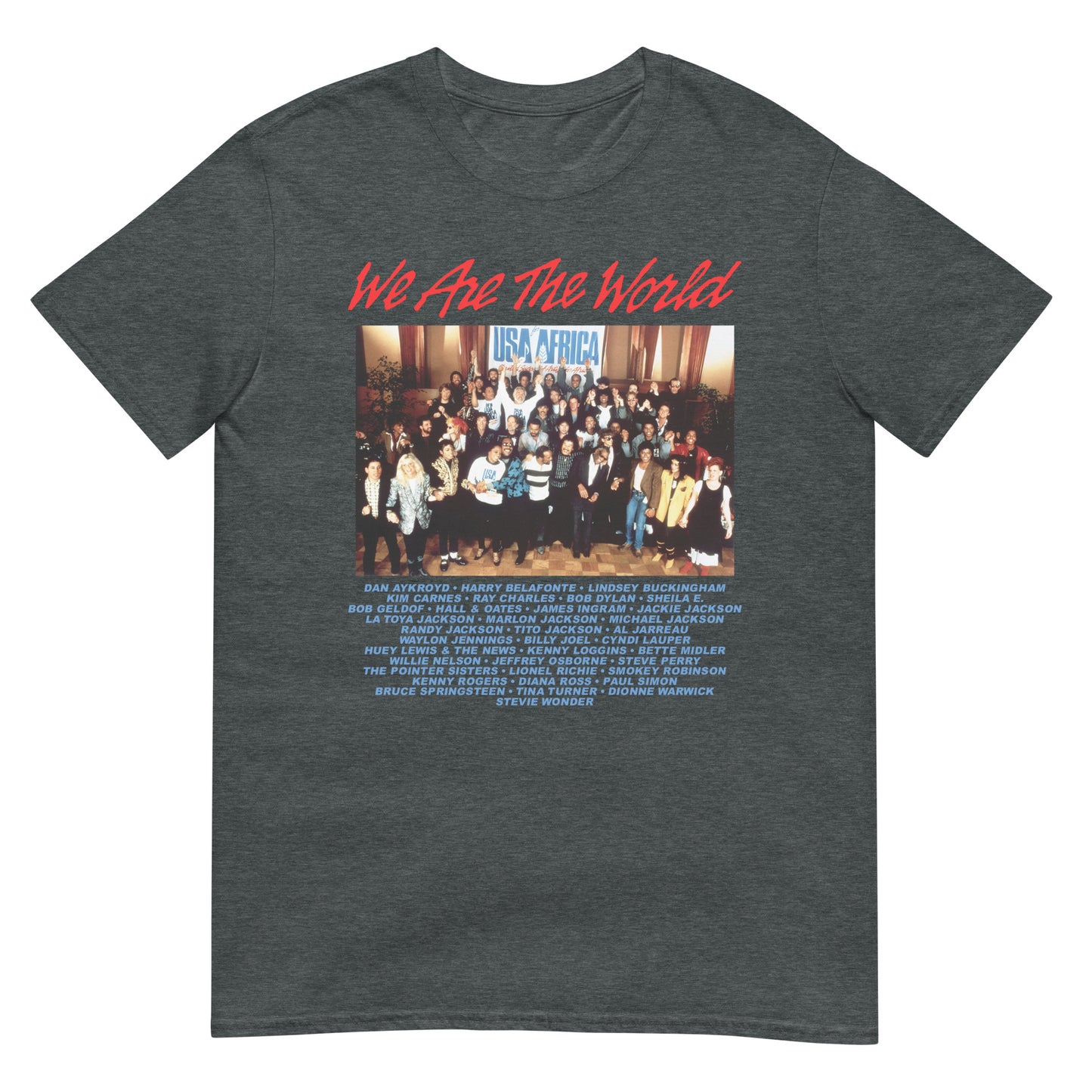 We Are The World 80s Musical Supergroup Softstyle T-Shirt