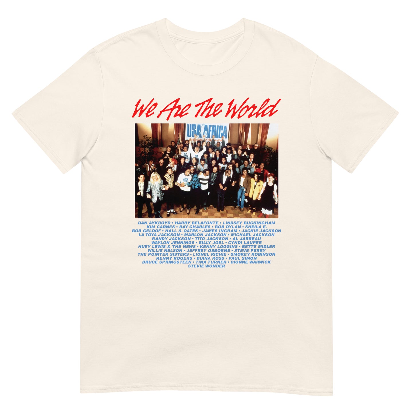 We Are The World 80s Musical Supergroup Softstyle T-Shirt