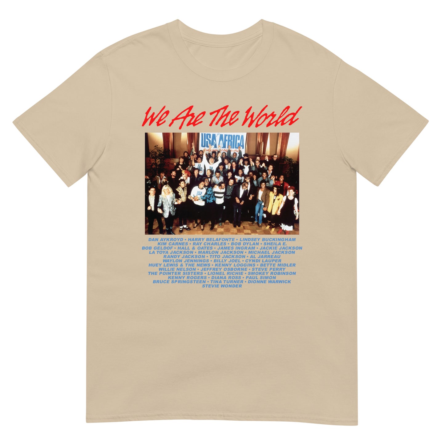 We Are The World 80s Musical Supergroup Softstyle T-Shirt