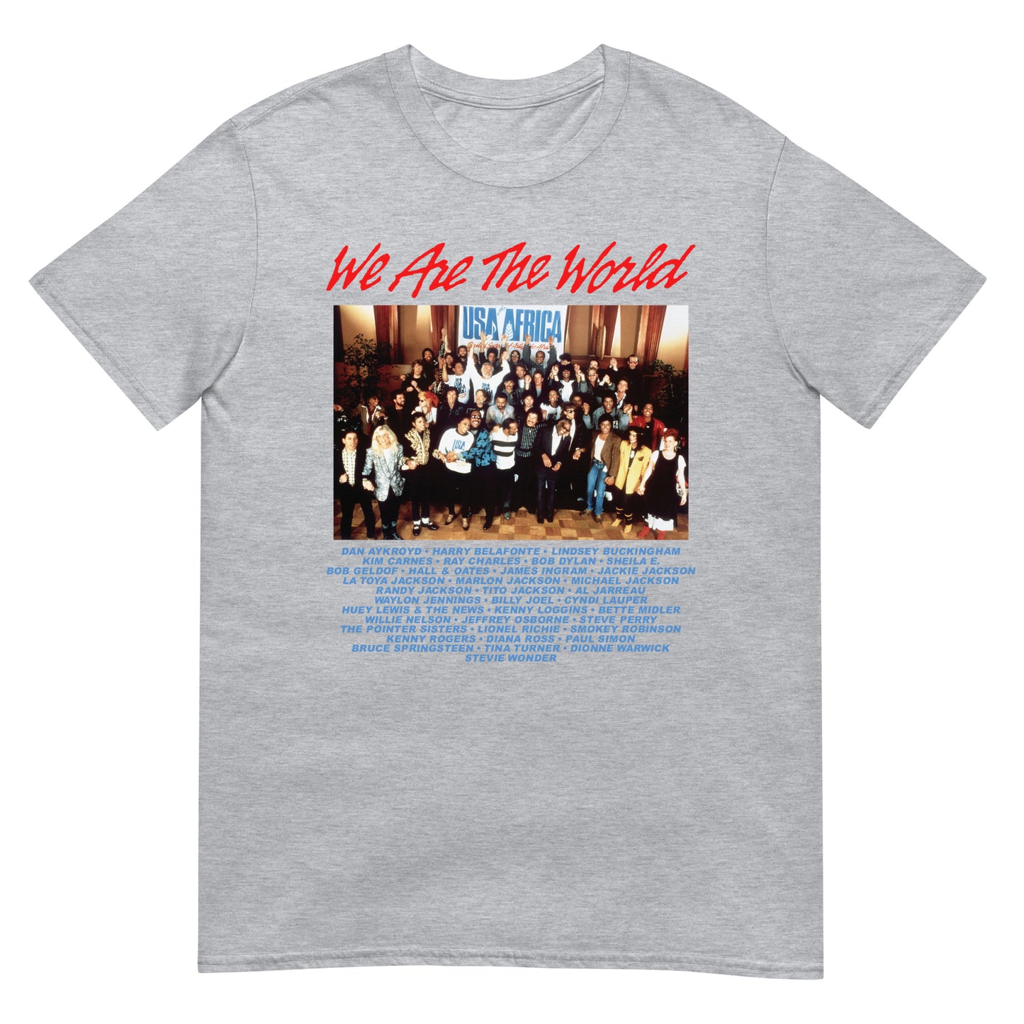 We Are The World 80s Musical Supergroup Softstyle T-Shirt
