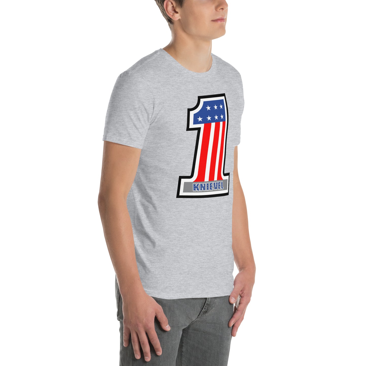 Number One Stars & Stripes Stuntman Motorcycle Racing #1 Softstyle Unisex T-Shirt