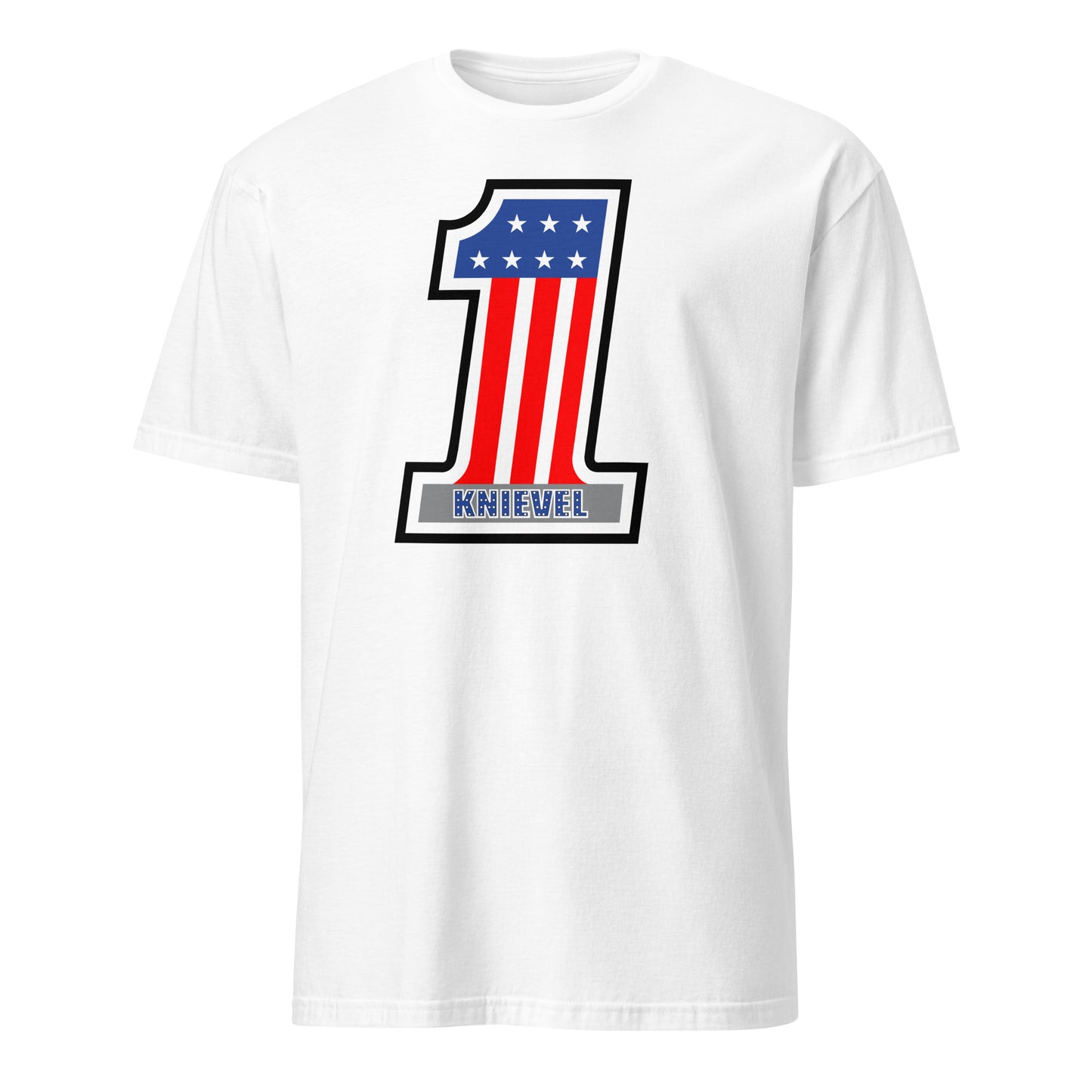 Number One Stars & Stripes Stuntman Motorcycle Racing #1 Softstyle Unisex T-Shirt