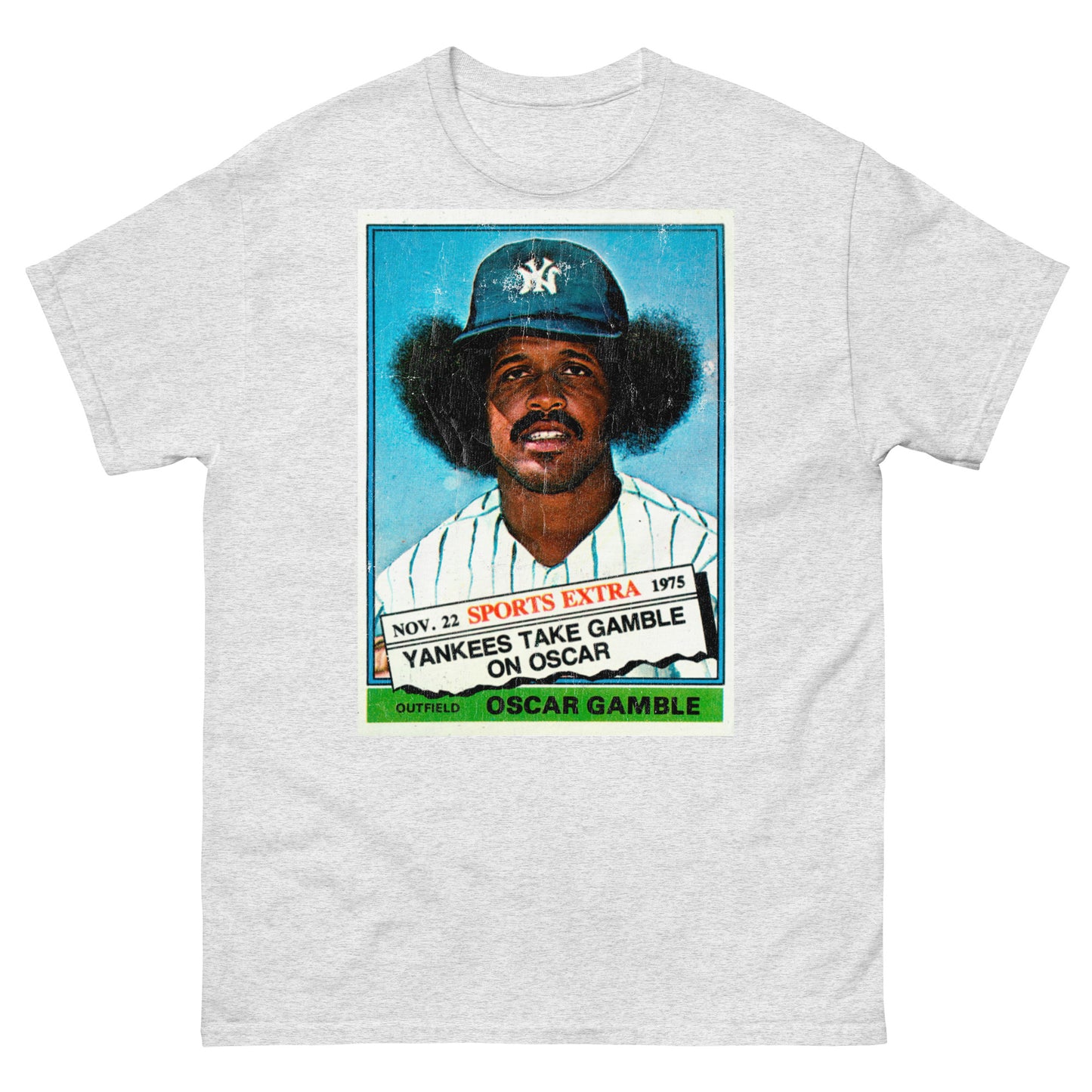 Oscar Gamble Afro 1970s Vintage Trading Card Distressed Unisex Classic Tee
