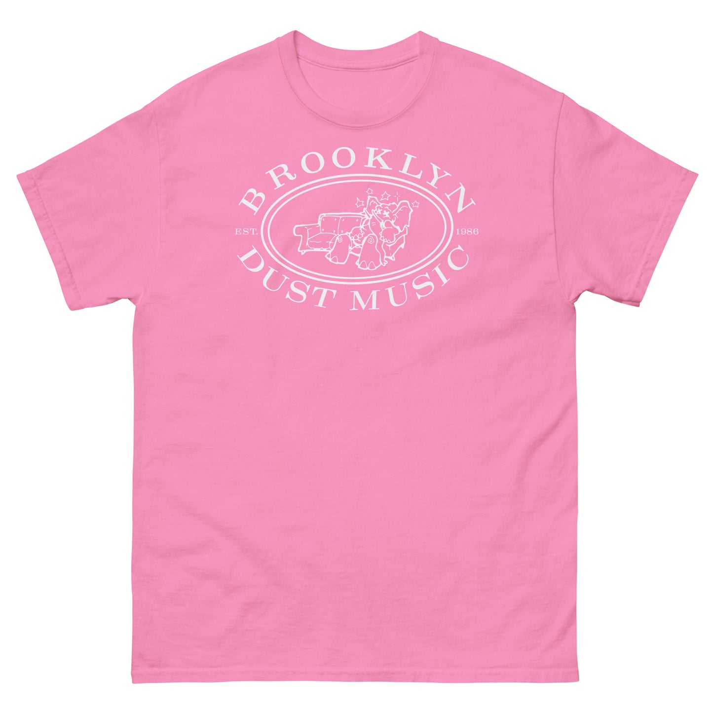 Brooklyn Dust Music Elephant Logo (White) Unisex Classic Tee