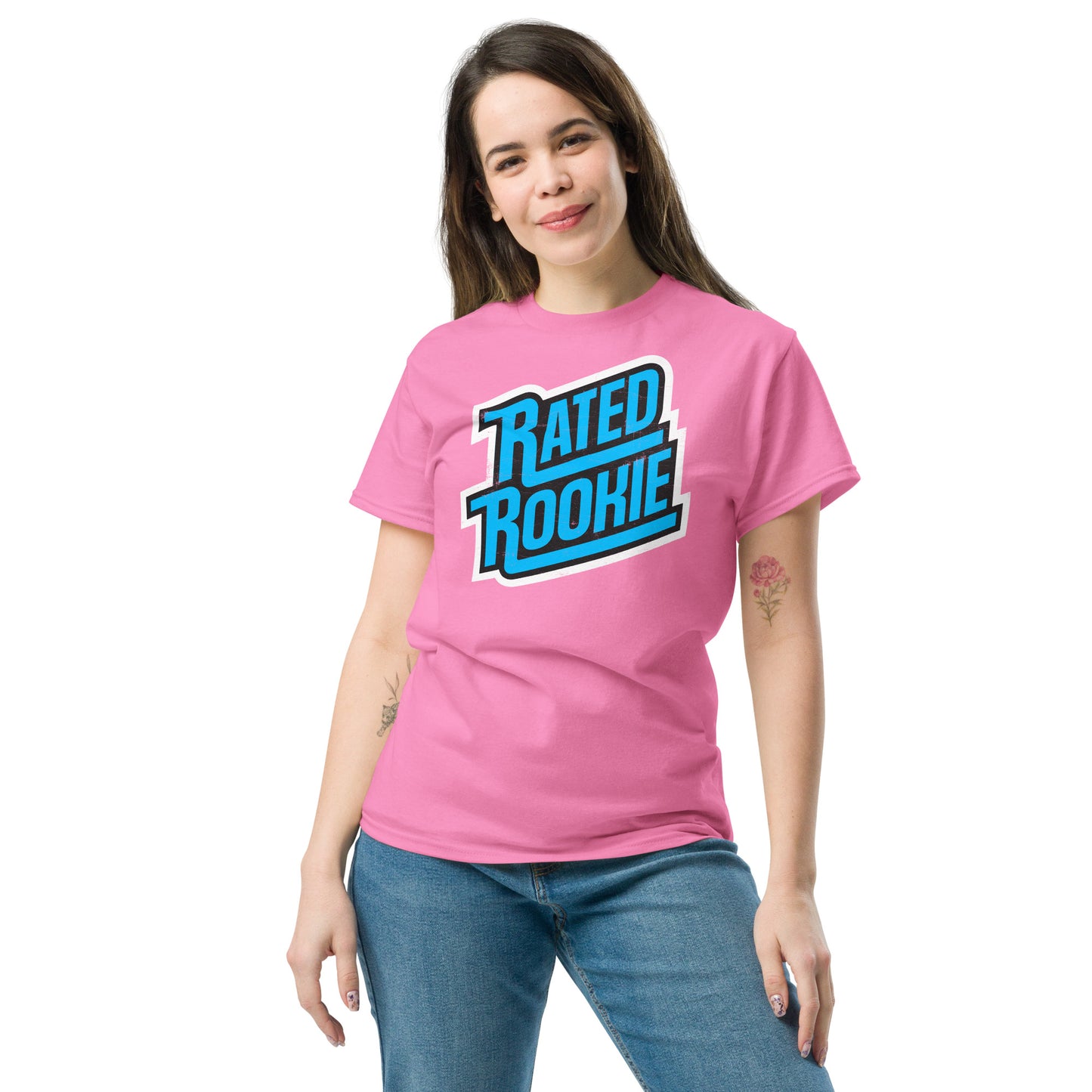 Rated Rookie Trading Card Logo Distressed Unisex Classic Tee