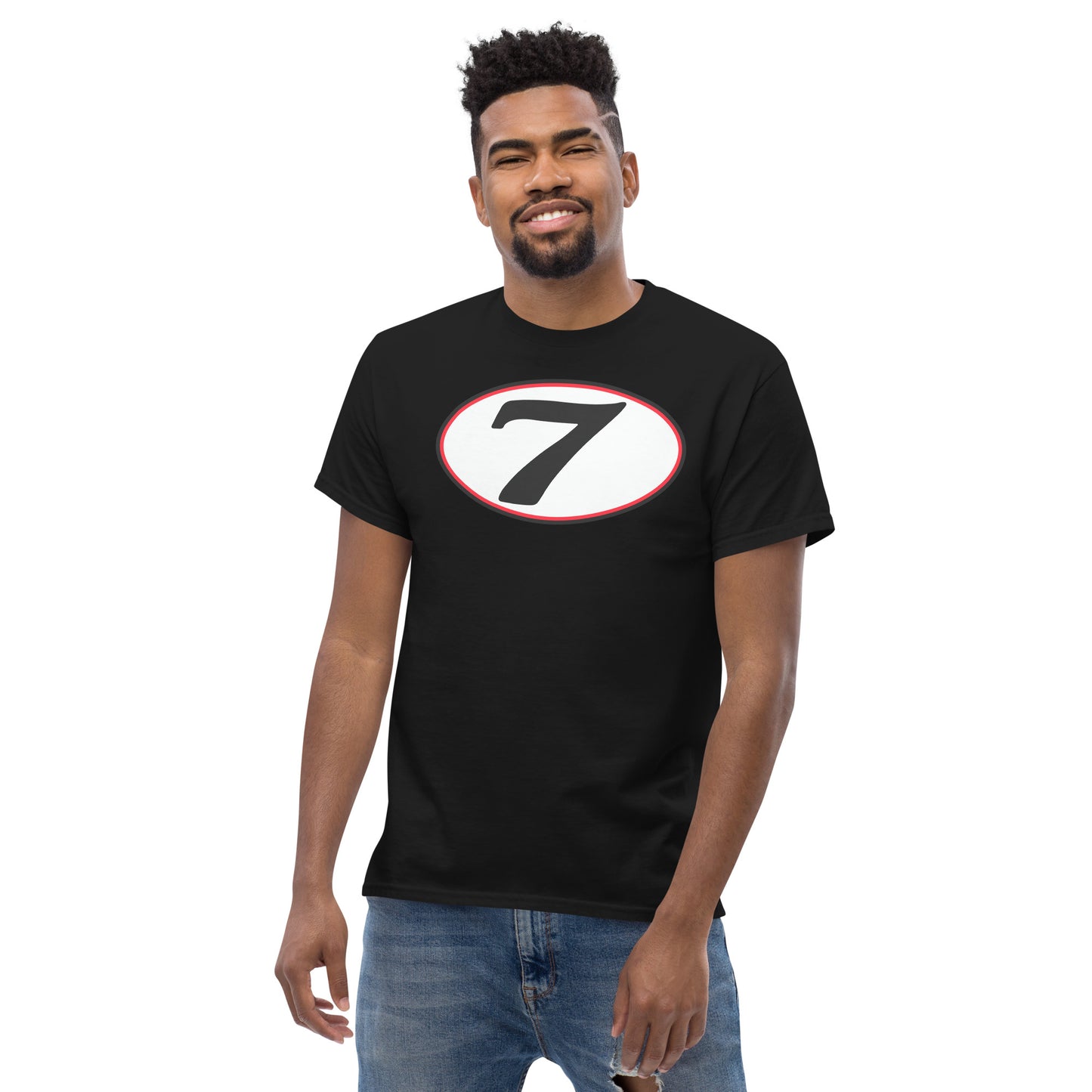 v7 Moto Racer (White) Rear Fairing Number Plate Unisex Classic Tee