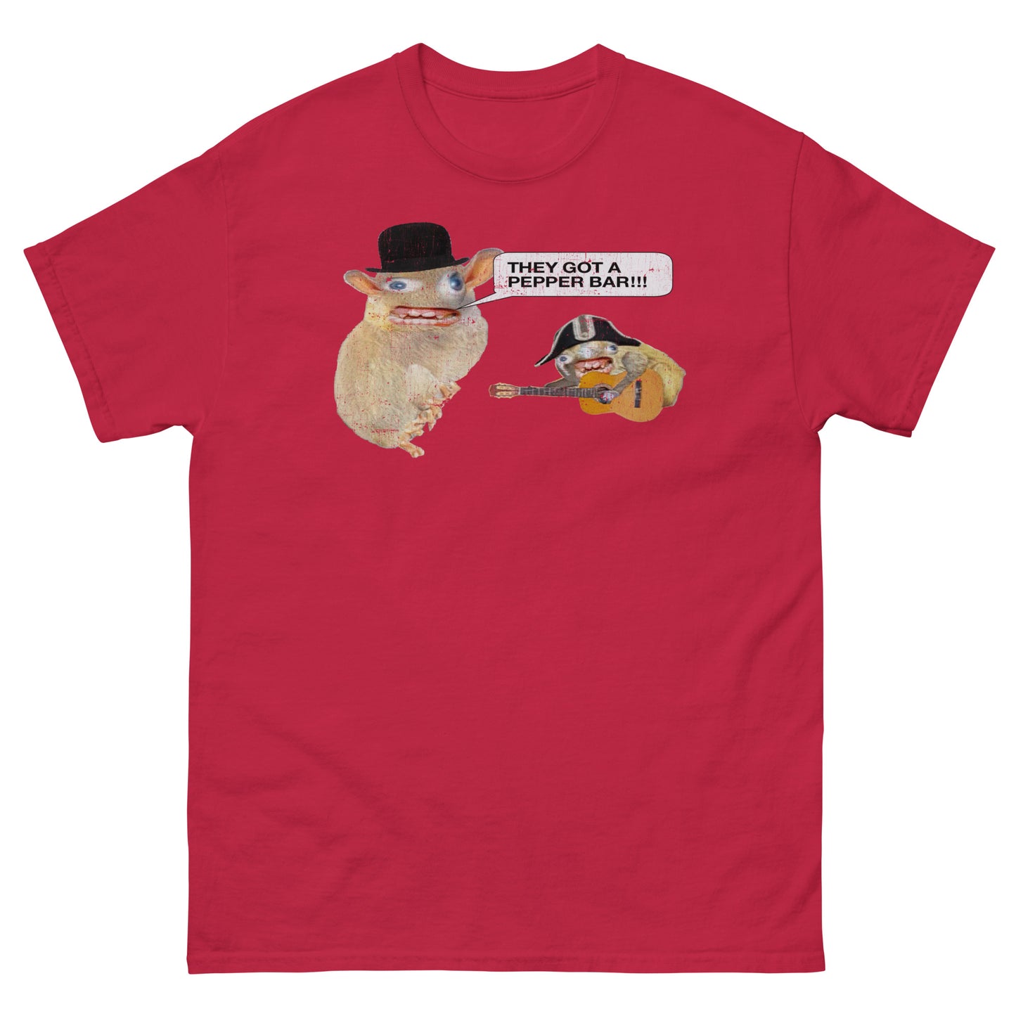 Fast Food Sandwich Mascots "They got a pepper bar!!!" Distressed Unisex Classic T-Shirt
