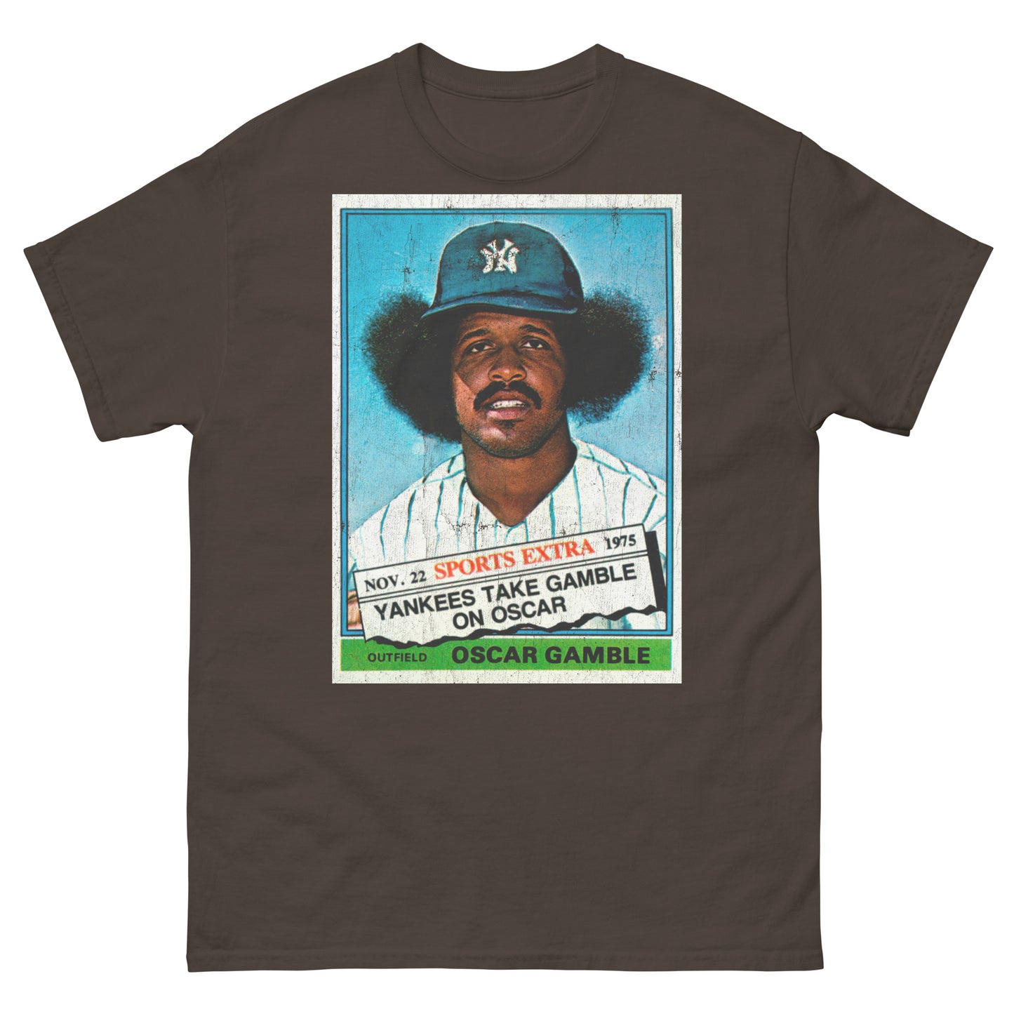 Oscar Gamble Afro 1970s Vintage Trading Card Distressed Unisex Classic Tee