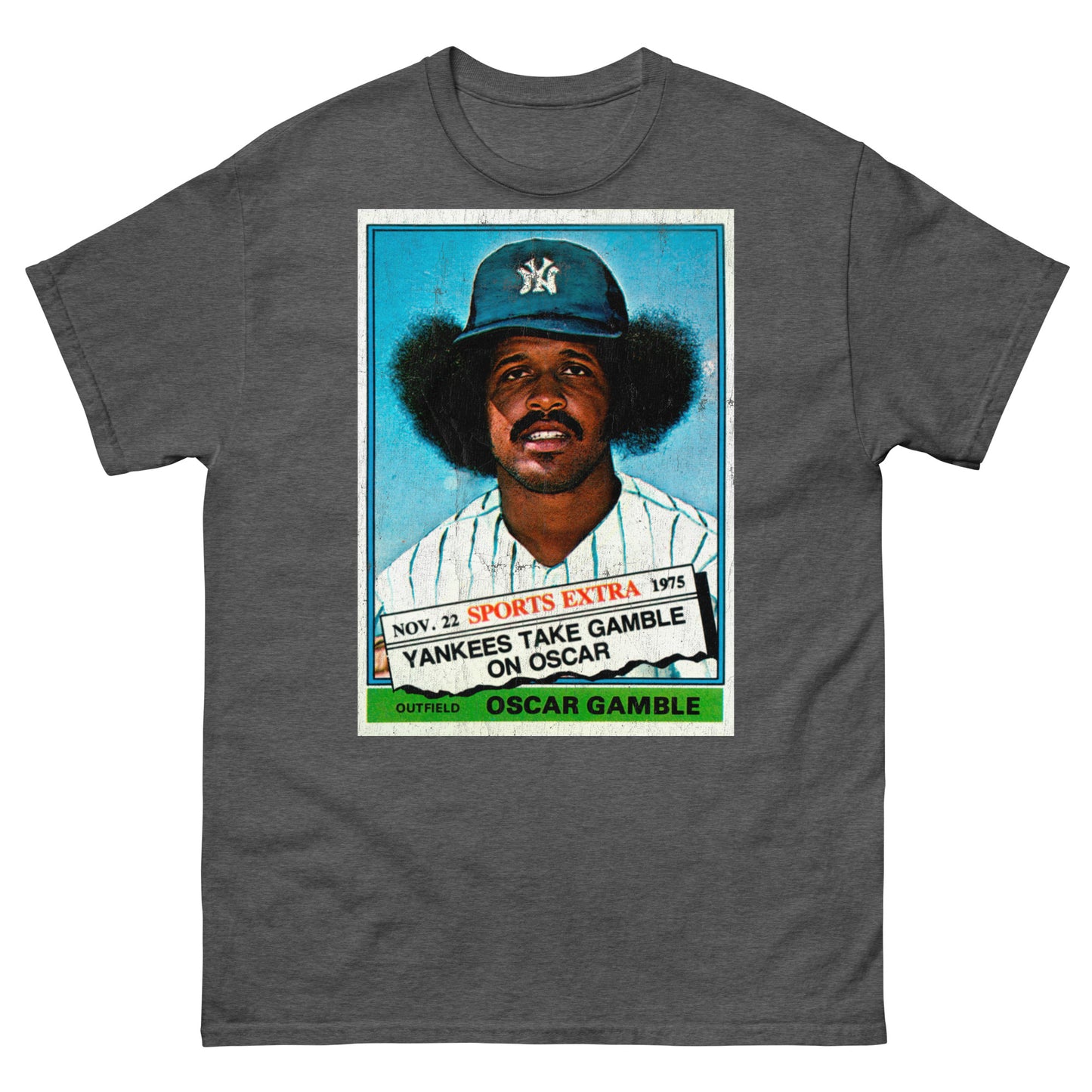 Oscar Gamble Afro 1970s Vintage Trading Card Distressed Unisex Classic Tee