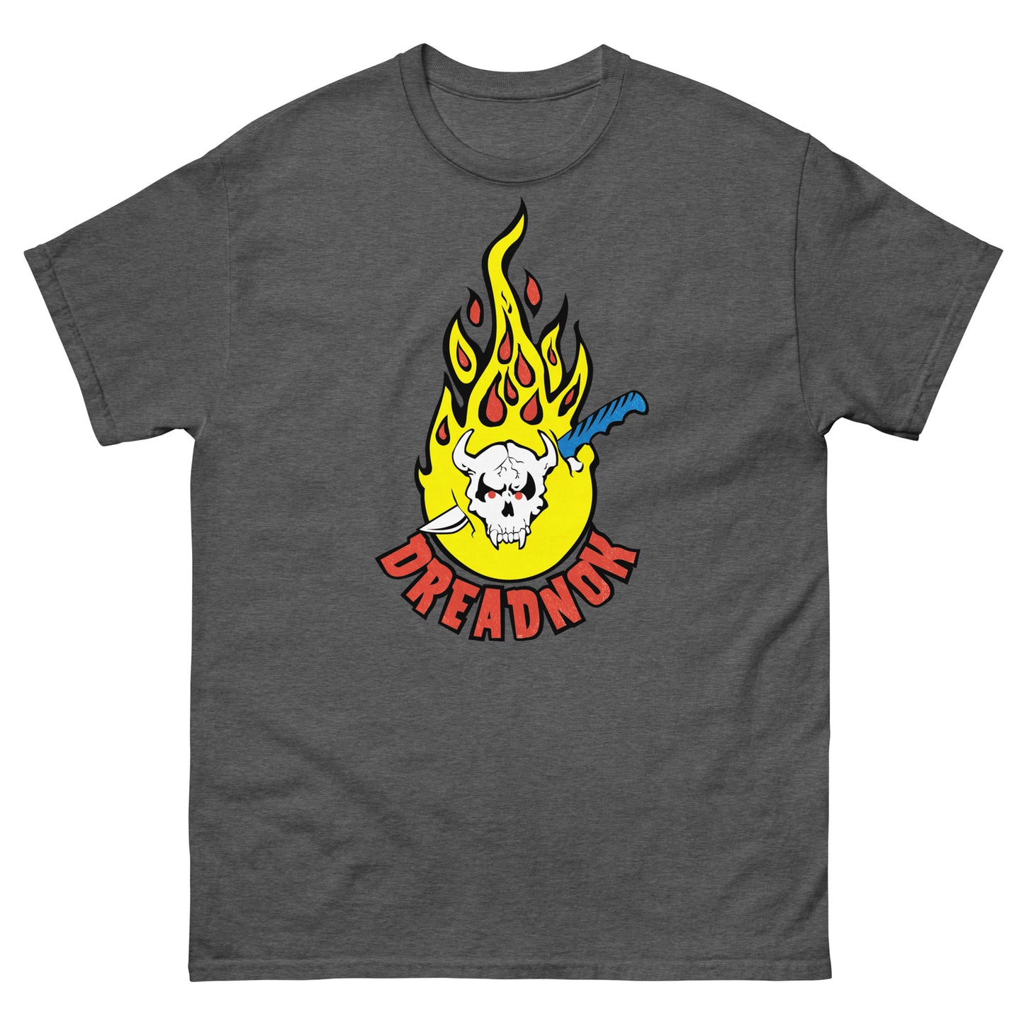 Dreadnok Skull & Flames Logo Tattoo Distressed Unisex Classic Tee