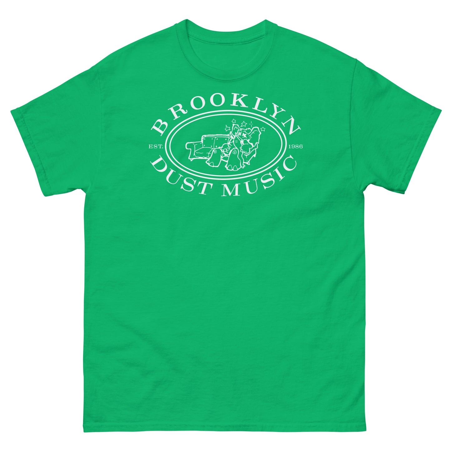 Brooklyn Dust Music Elephant Logo (White) Unisex Classic Tee