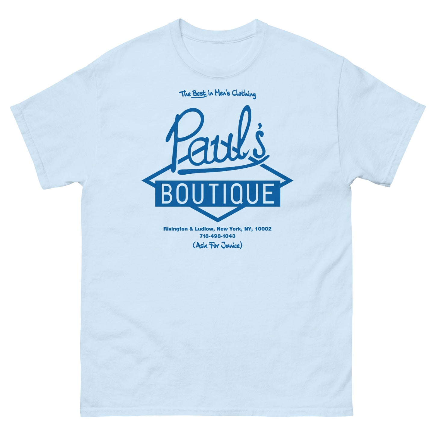 Paul’s Boutique “The Best in Men’s Clothing” Diamond Logo (Brooklyn Blue) Unisex Classic Tee