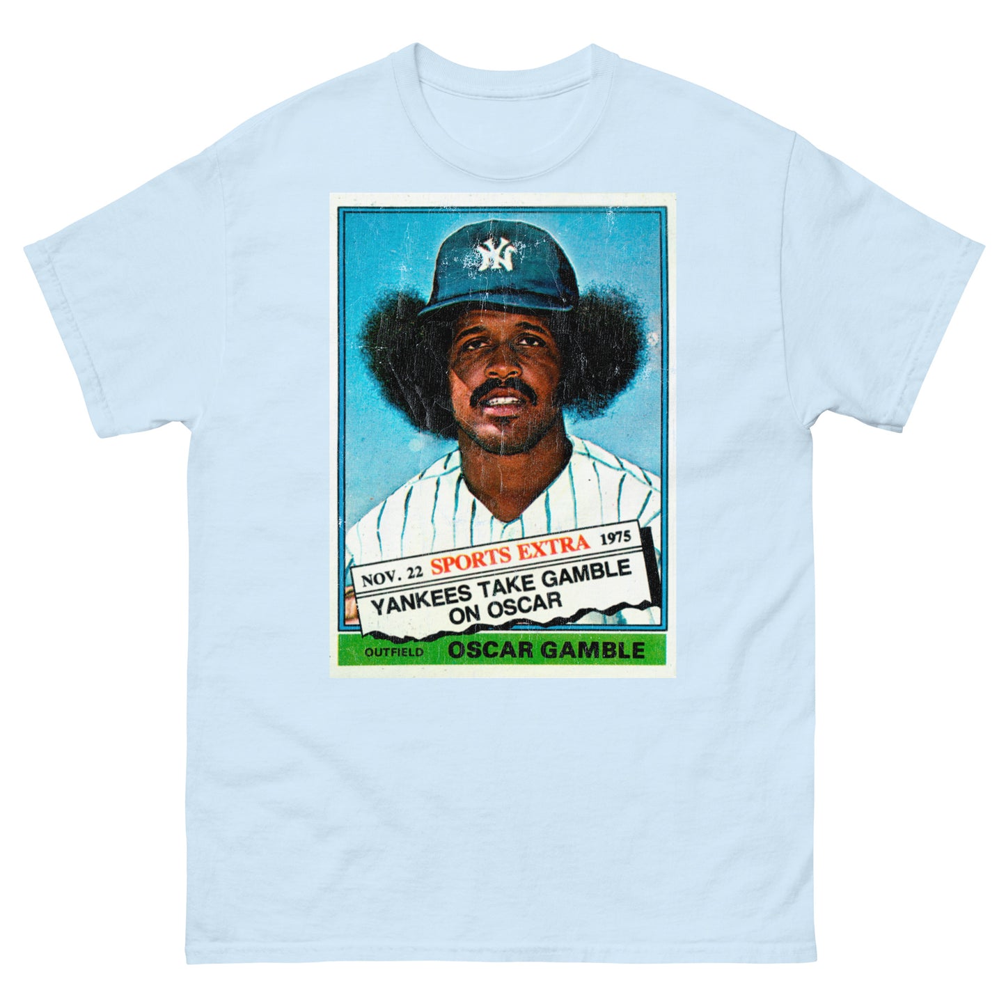 Oscar Gamble Afro 1970s Vintage Trading Card Distressed Unisex Classic Tee
