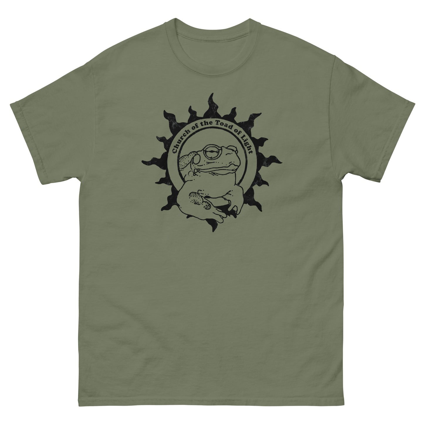 Church of the Toad of Light Bufo Alvarius Distressed Psychedelic Meme Tee | Front & Back Design Unisex Classic T-Shirt