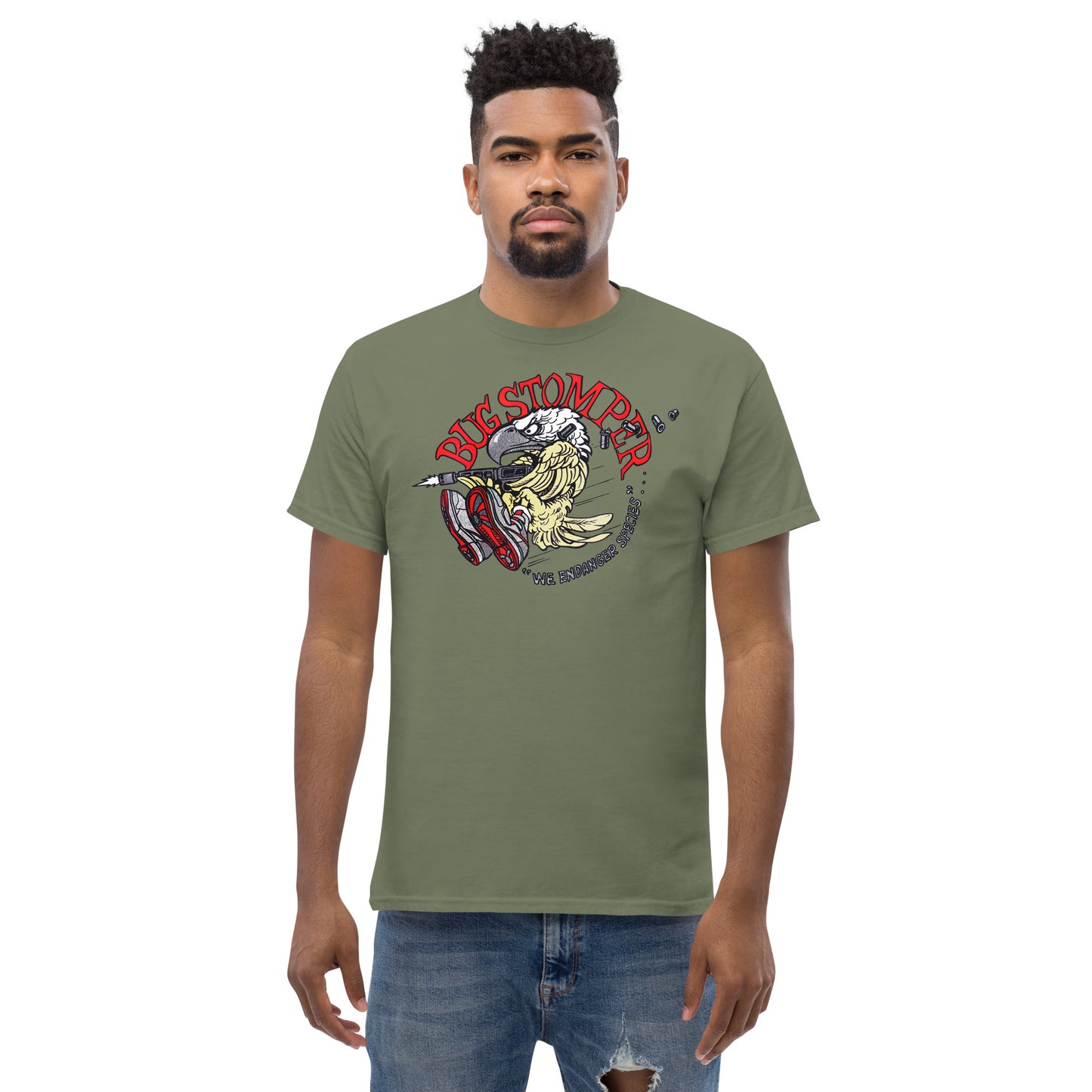 Bug Stomper Eagle "We Endanger Species" Cosplay Unisex Classic Tee