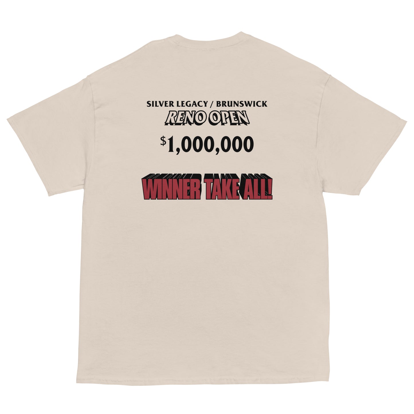 KINGPIN Roy Munson Vs. Big Ern McCracken $1,000,000 Dollar Reno Open Bowling Replica Cosplay | Front & Back Print Classic Tee