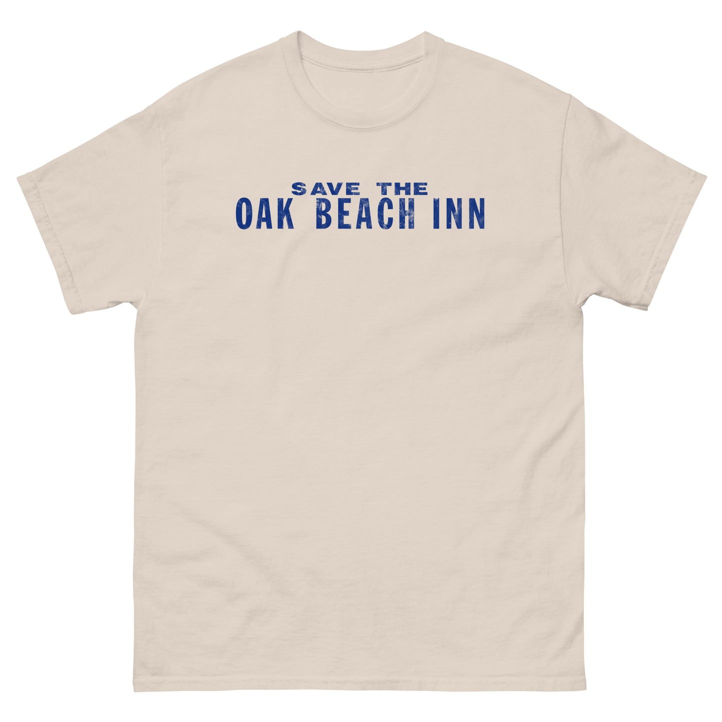 Save The Oak Beach Inn OBI Long Island New York (Distressed Blue) Vintage Unisex T-Shirt