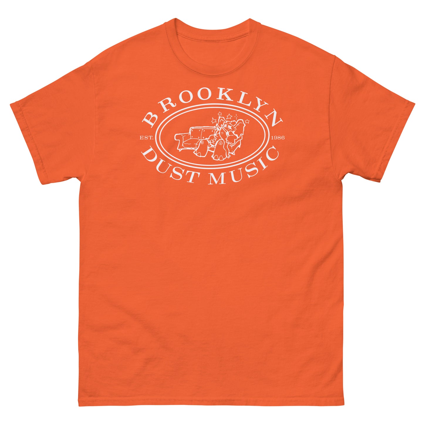 Brooklyn Dust Music Elephant Logo (White) Unisex Classic Tee