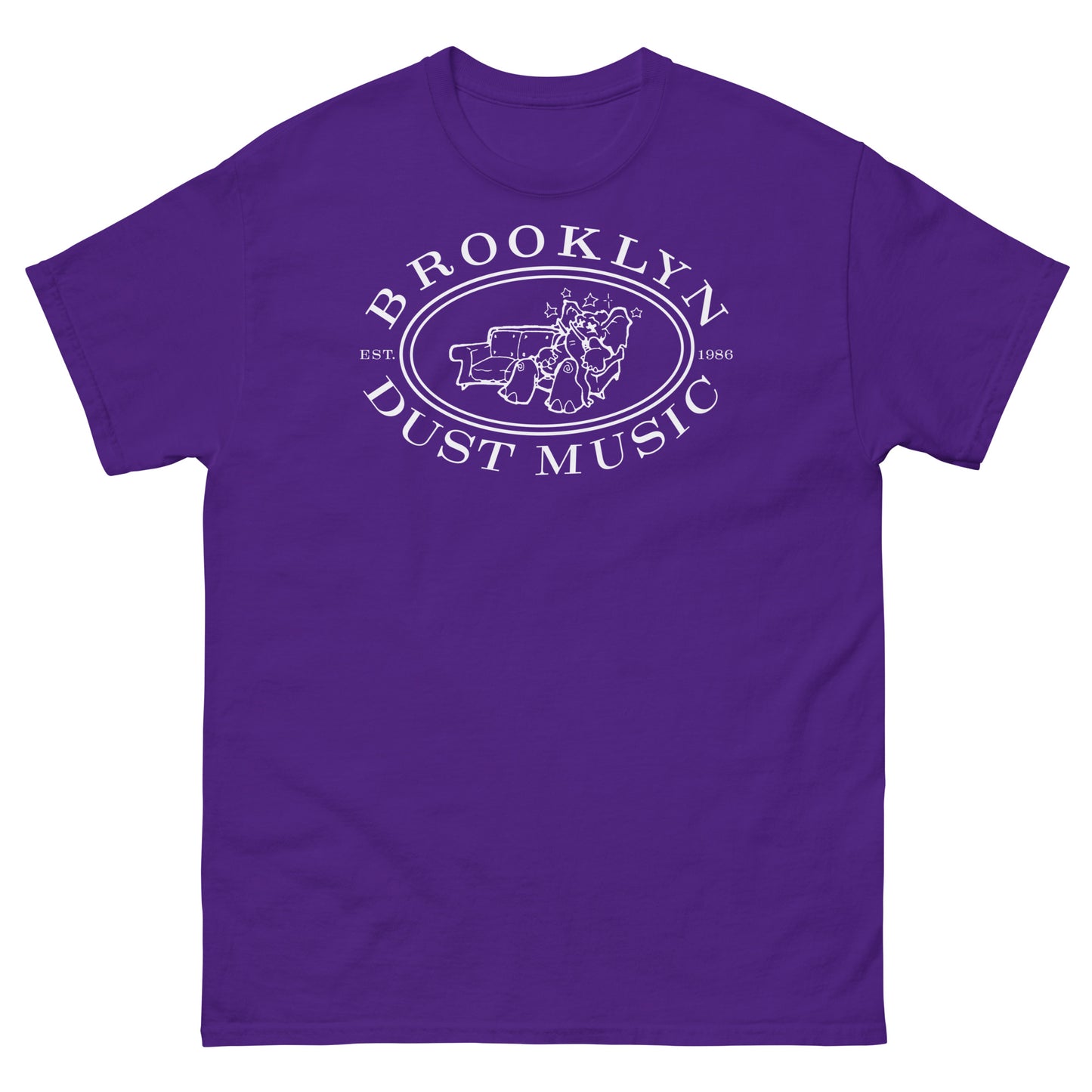 Brooklyn Dust Music Elephant Logo (White) Unisex Classic Tee