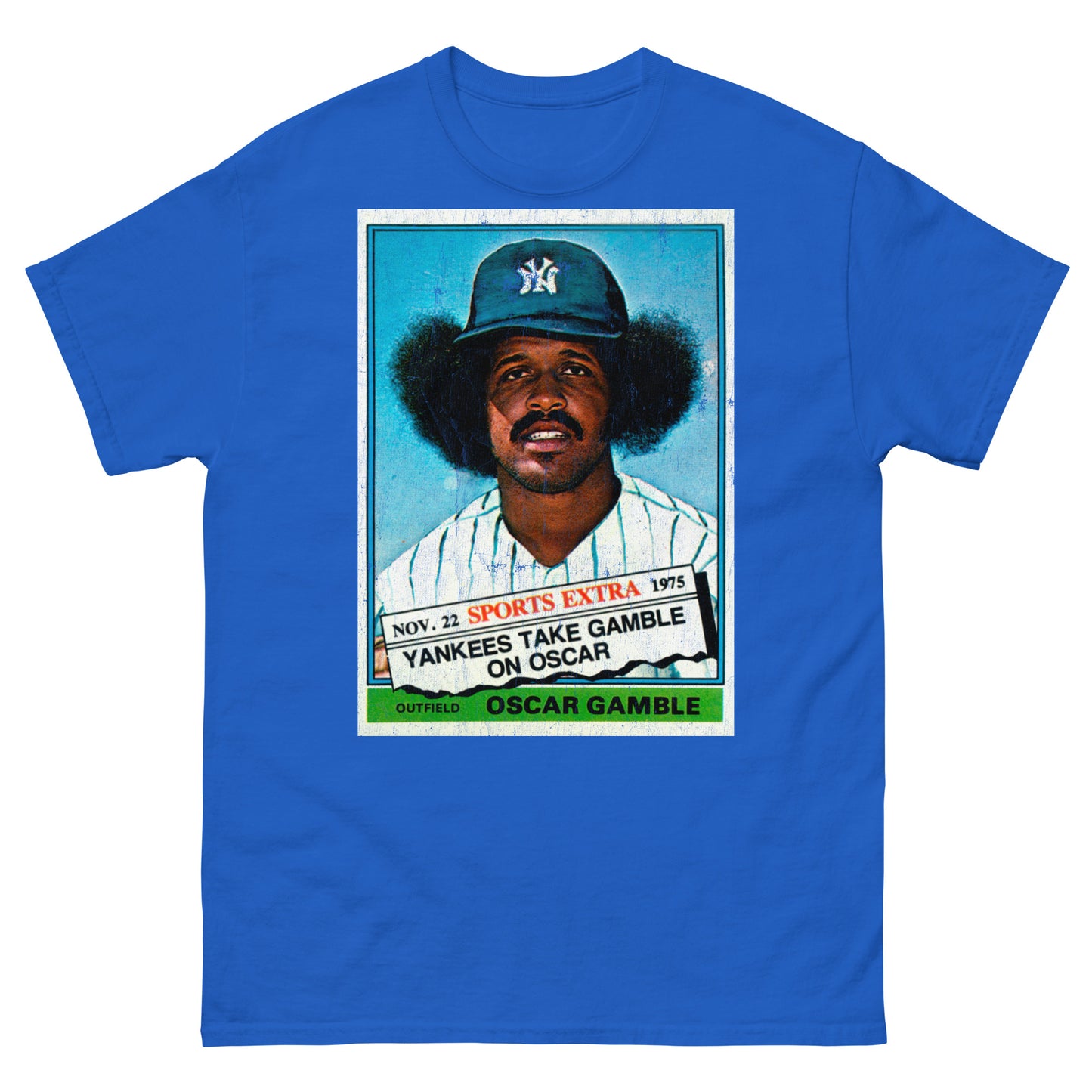 Oscar Gamble Afro 1970s Vintage Trading Card Distressed Unisex Classic Tee