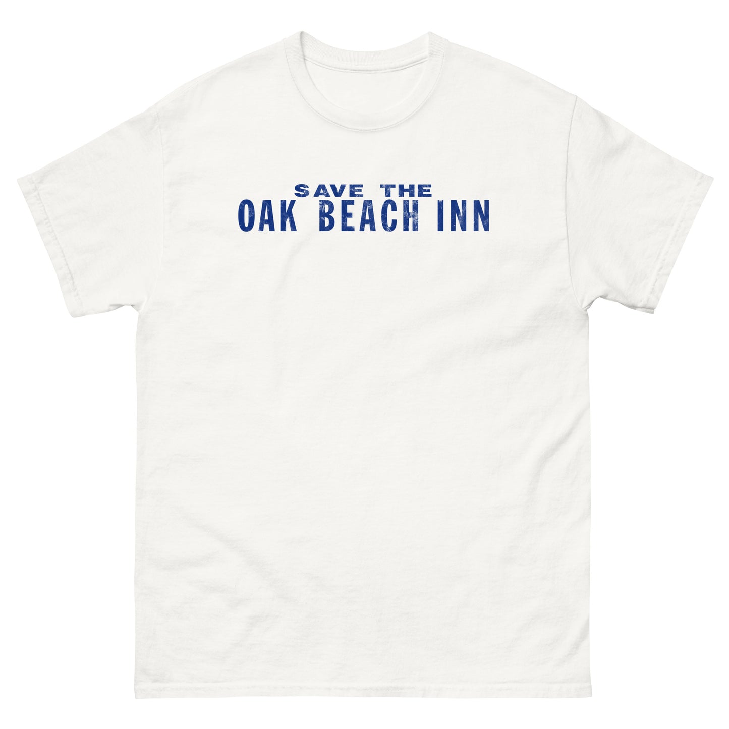 Save The Oak Beach Inn OBI Long Island New York (Distressed Blue) Vintage Unisex T-Shirt