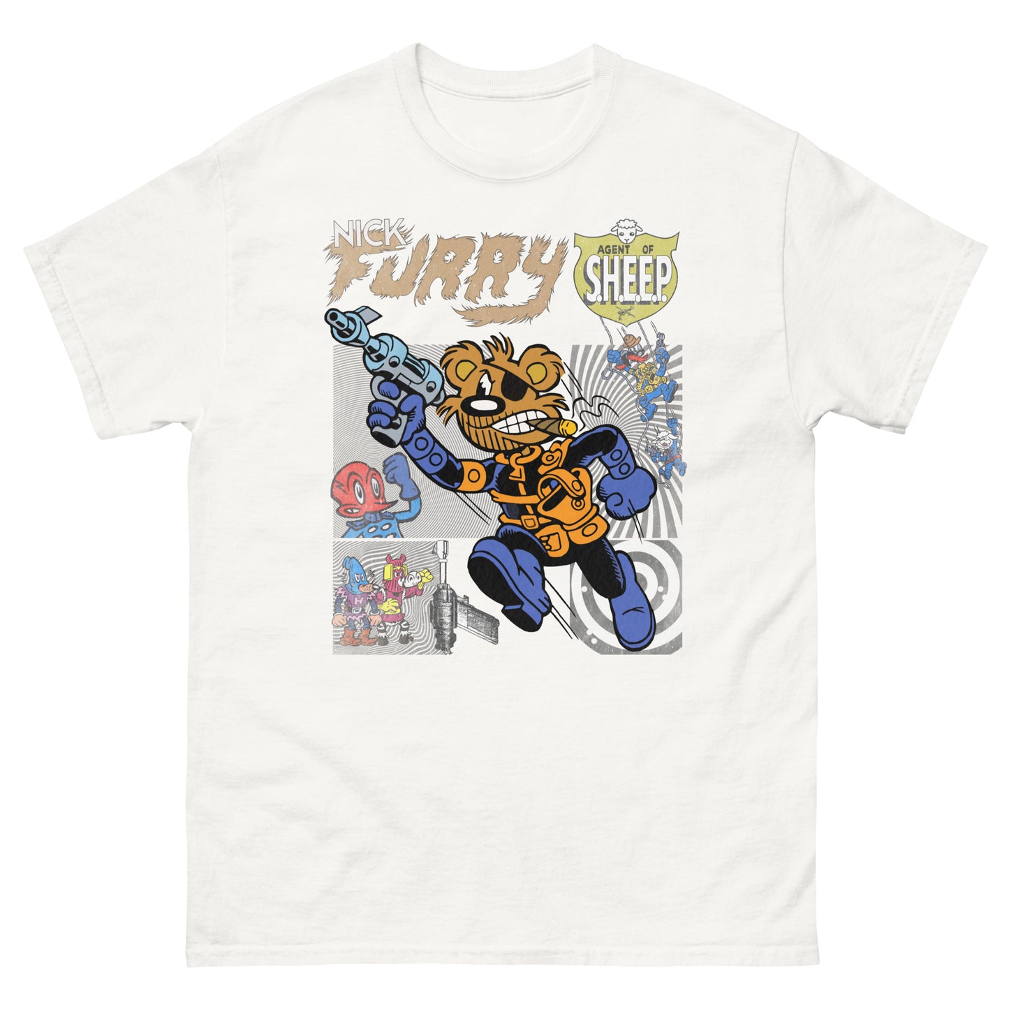 Nick Furry: Agent of S.H.E.E.P. Vintage Star Comics Unisex Classic Tee