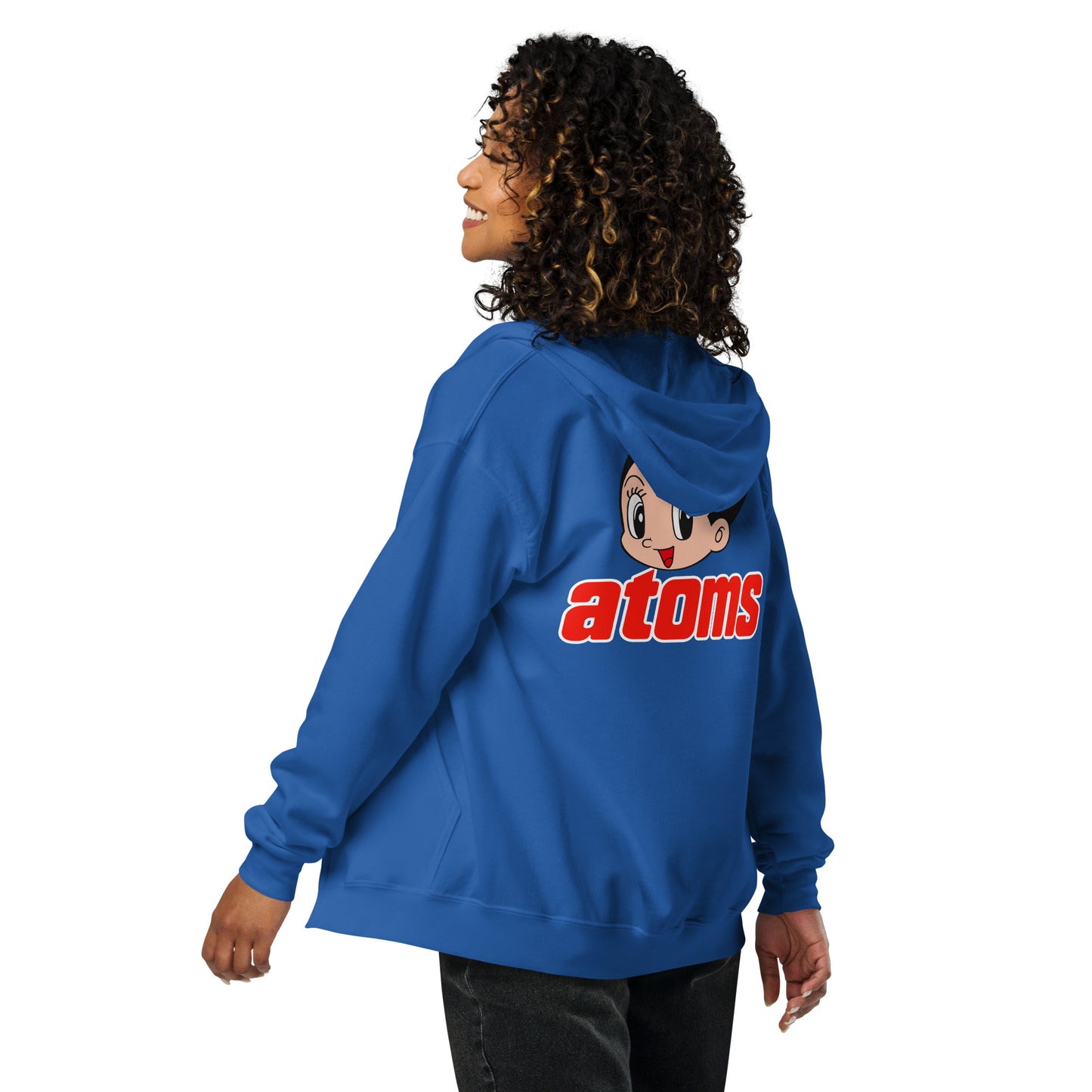 Sankei Atoms サンケイアトムズ Zip Hoodie with Embroidered ‘a’ and Back Logo Print