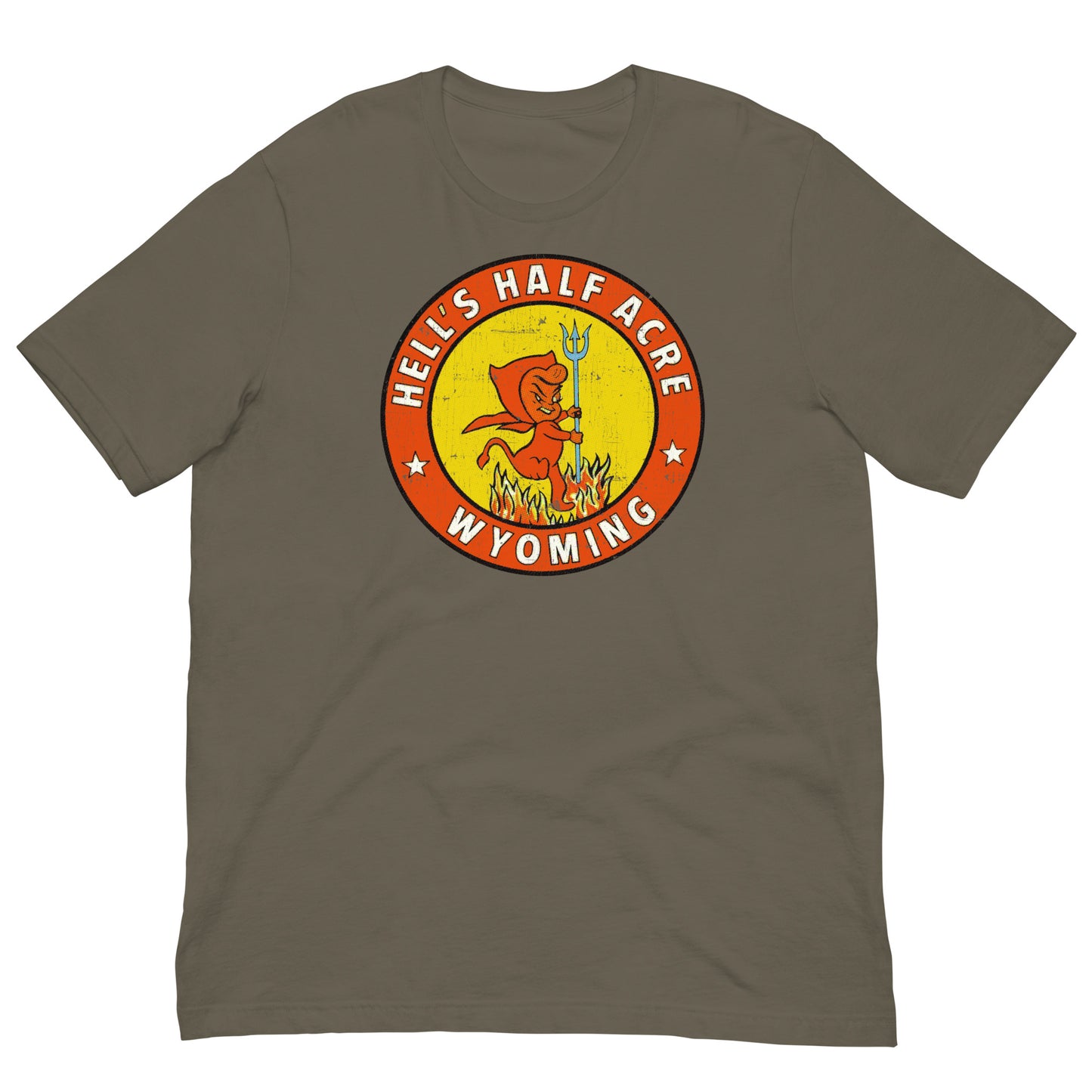 Hell’s Half Acre Wyoming Vintage Devil Retro Travel Souvenir Softstyle Unisex T-Shirt