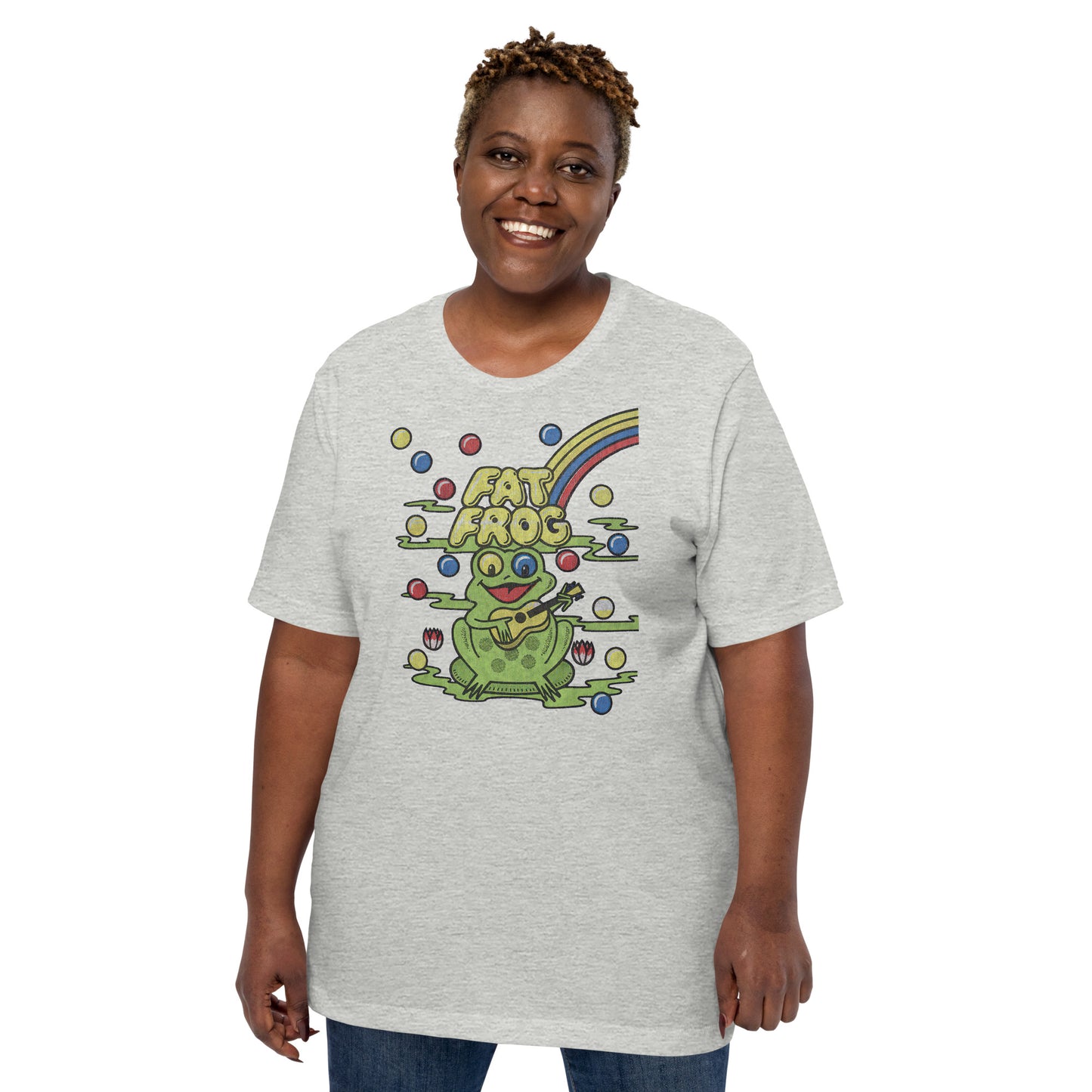 Fat Frog Vintage Gumball Ice Cream Retro Distressed Softstyle Unisex Tee