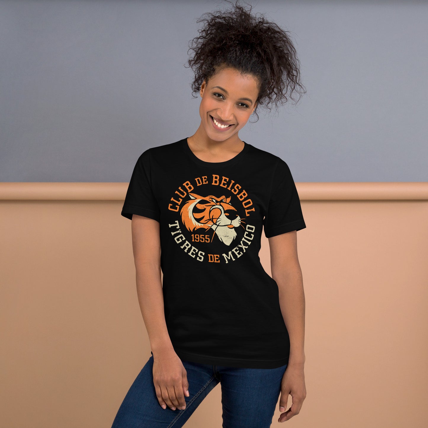 Tigres de Mexico 1955 Club De Beisbol Mexico City Tigers Distressed Softstyle Unisex T-Shirt